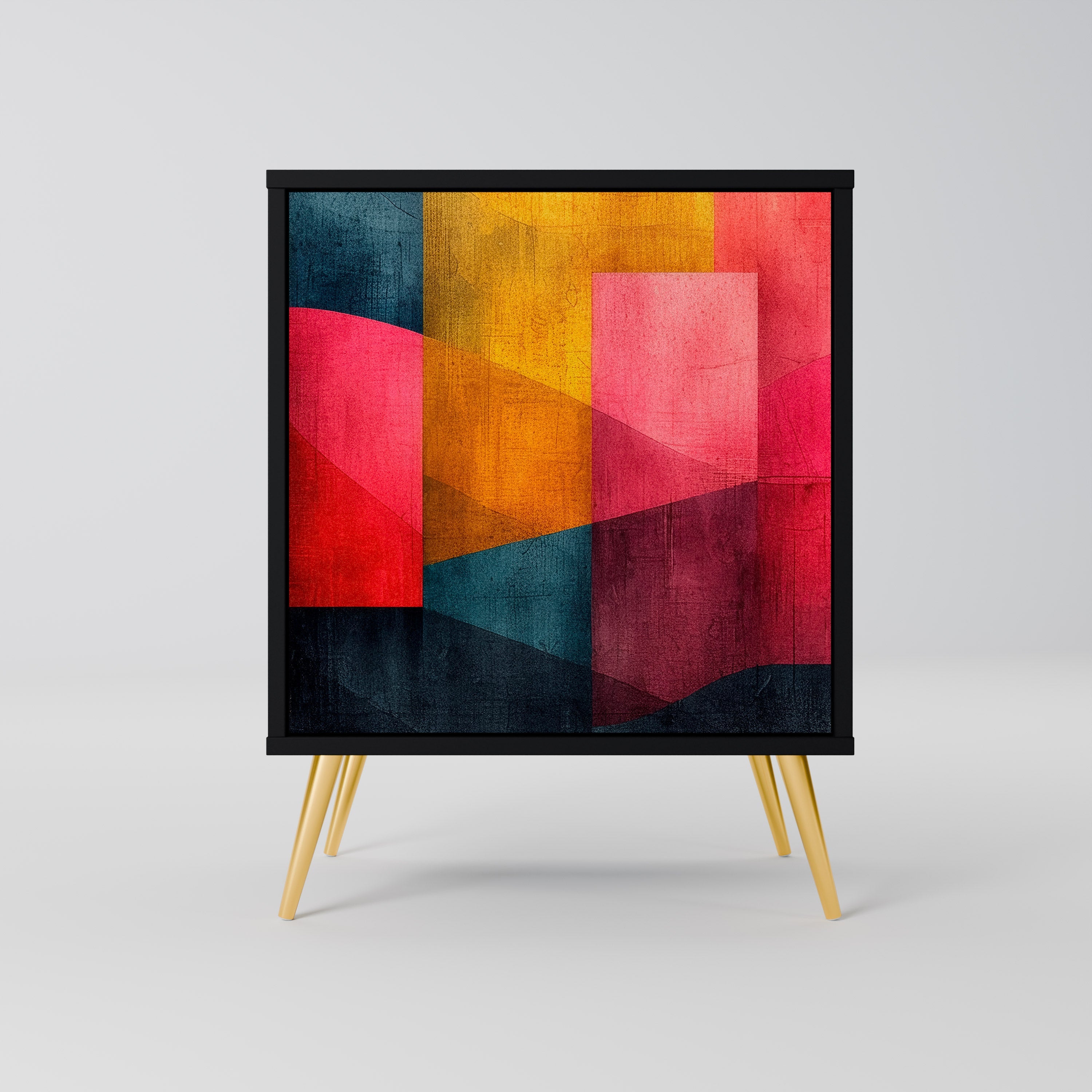 COLORFUL SOUNDS Aparador de 1 Porta em Acabamento Preto