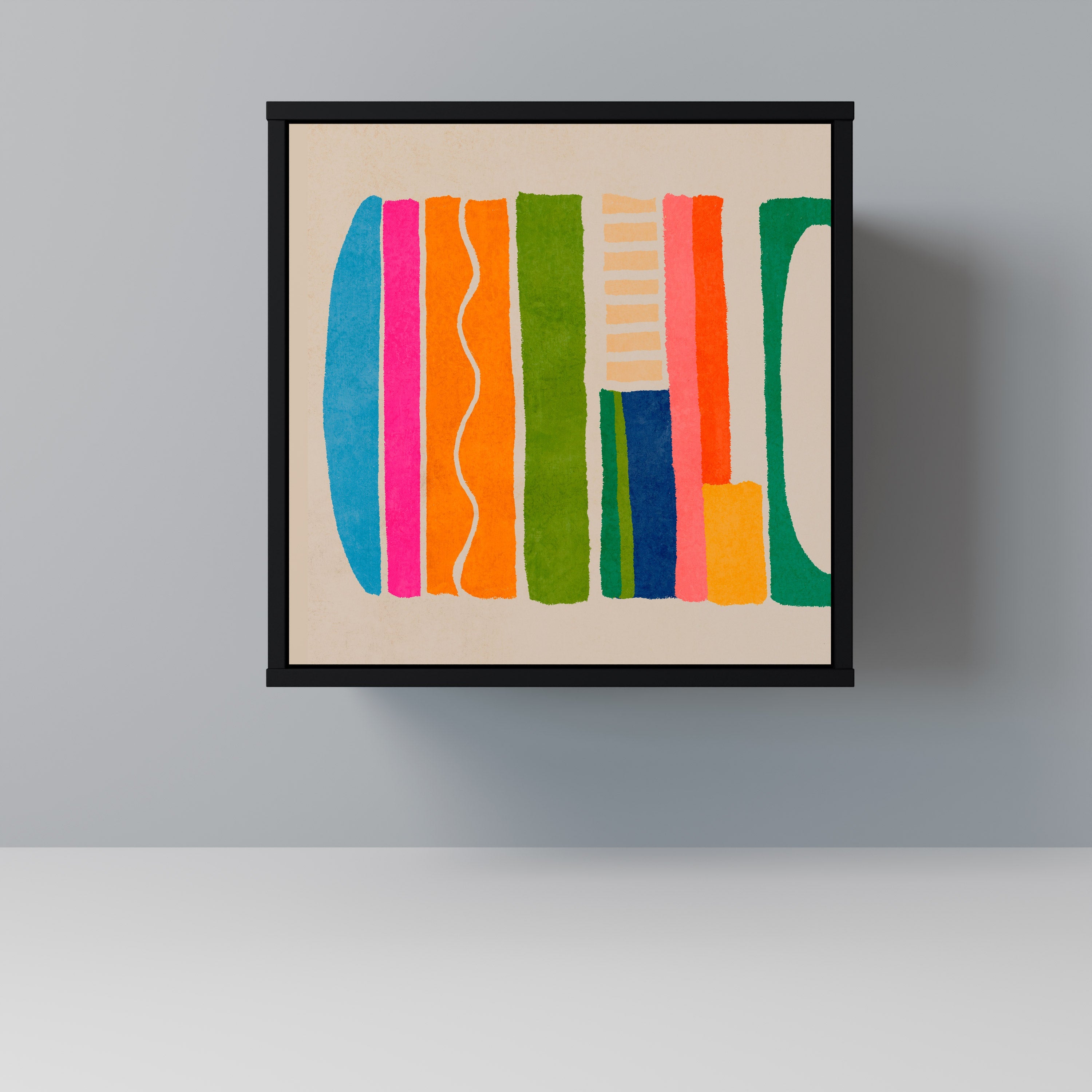 GEOMETRIC SHINE Aparador de 1 Porta em Acabamento Preto