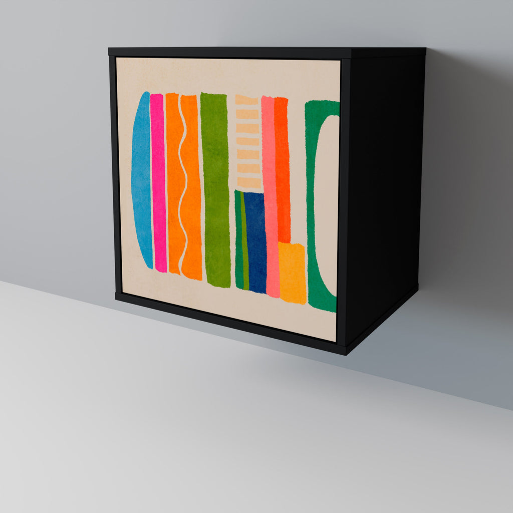 GEOMETRIC SHINE 1-Door Sideboard in Black Finish