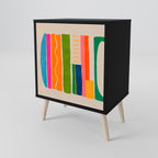 GEOMETRIC SHINE 1-Door Sideboard in Black Finish