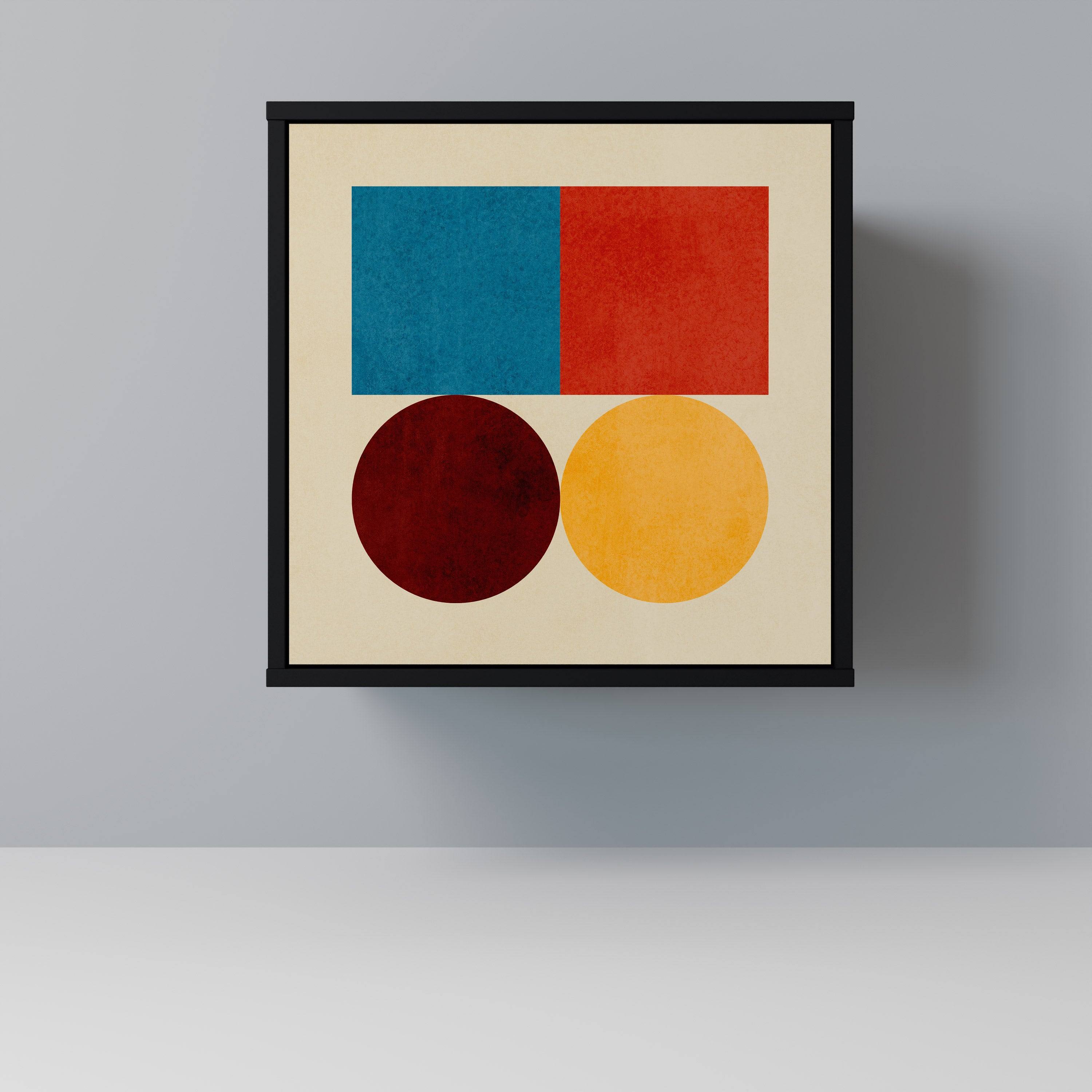 GEOMETRIC PUZZLE Aparador de 1 Porta em Acabamento Preto