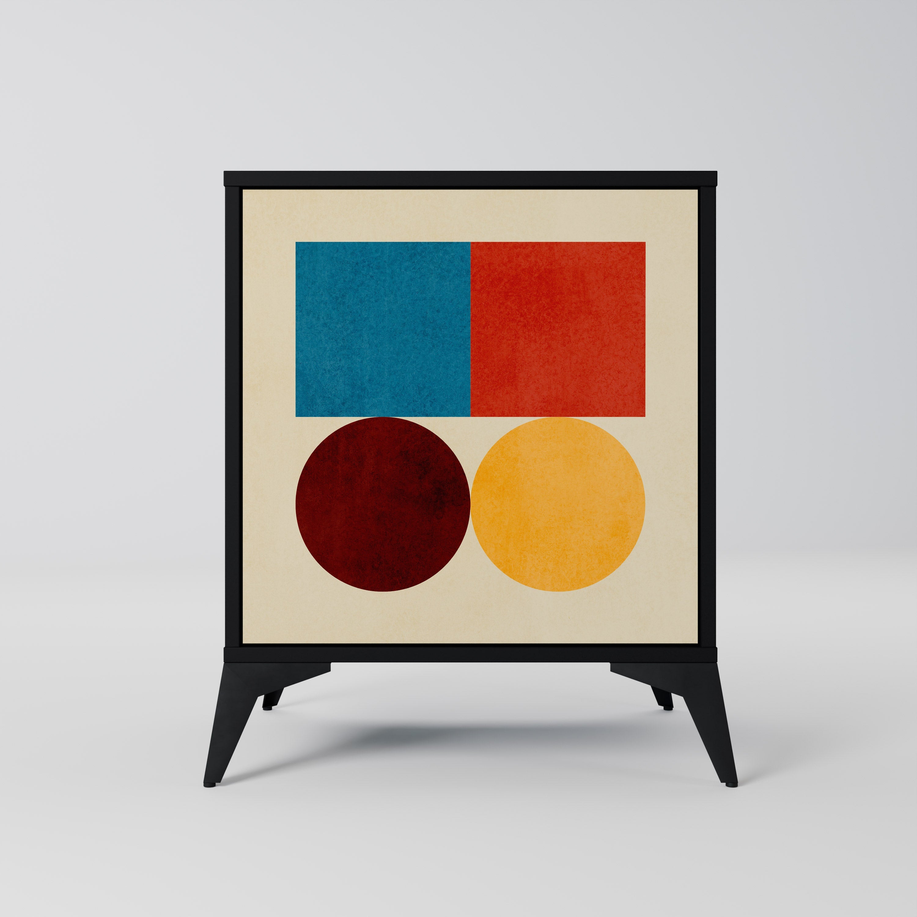 GEOMETRIC PUZZLE Aparador de 1 Porta em Acabamento Preto