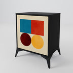 GEOMETRIC PUZZLE 1-Door Sideboard in Black Finish