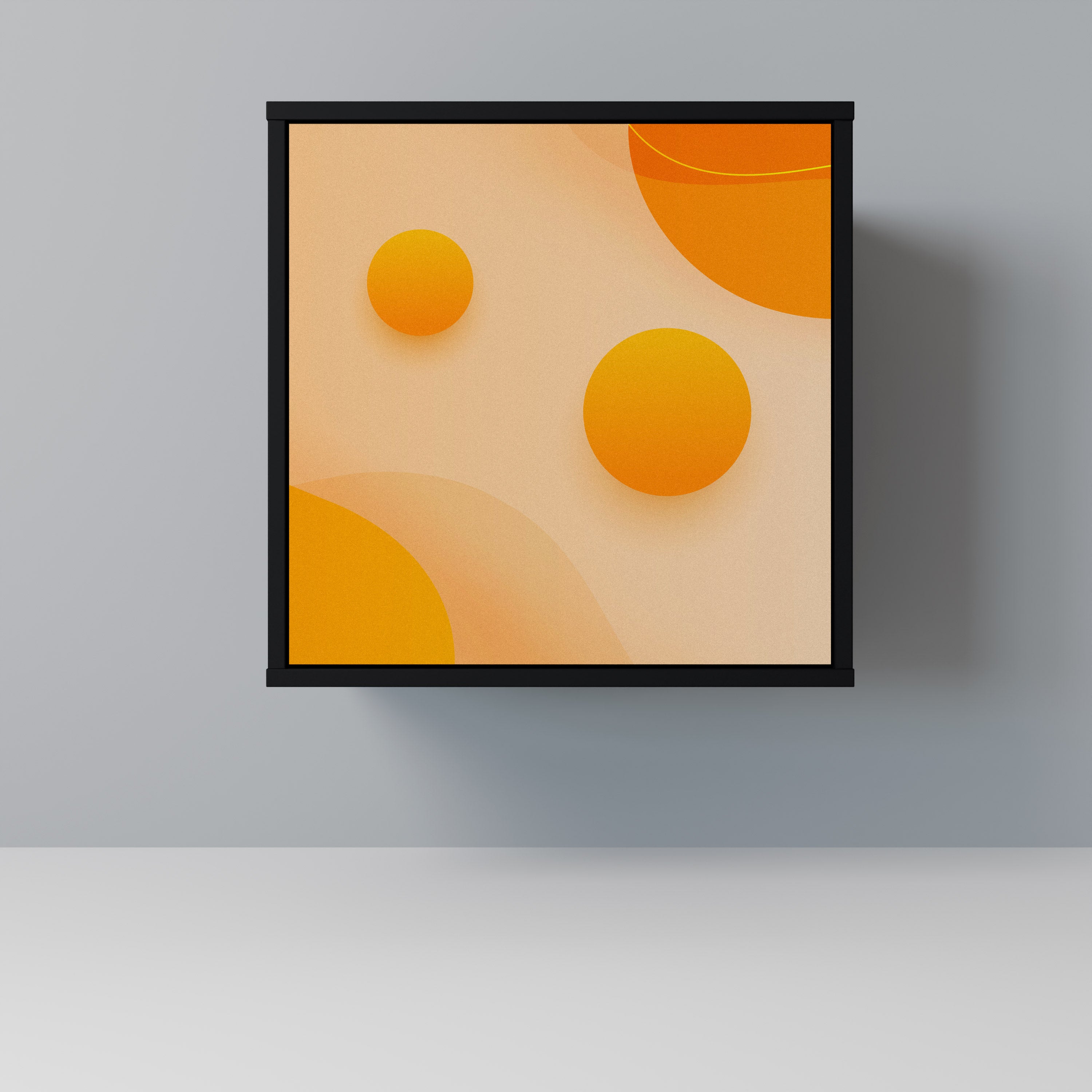 ORANGE ARRANGEMENT Aparador de 1 Porta em Acabamento Preto