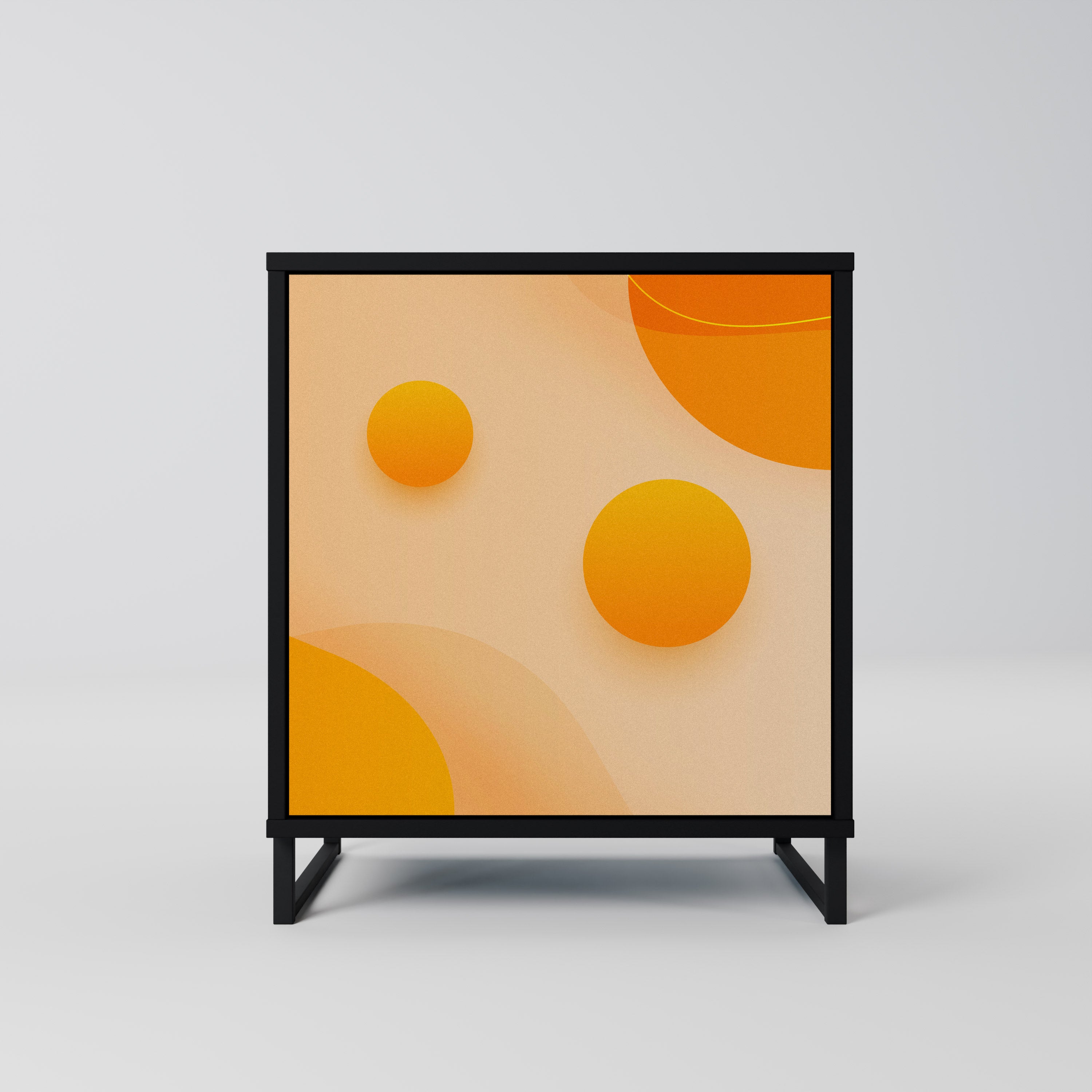 ORANGE ARRANGEMENT Aparador de 1 Porta em Acabamento Preto