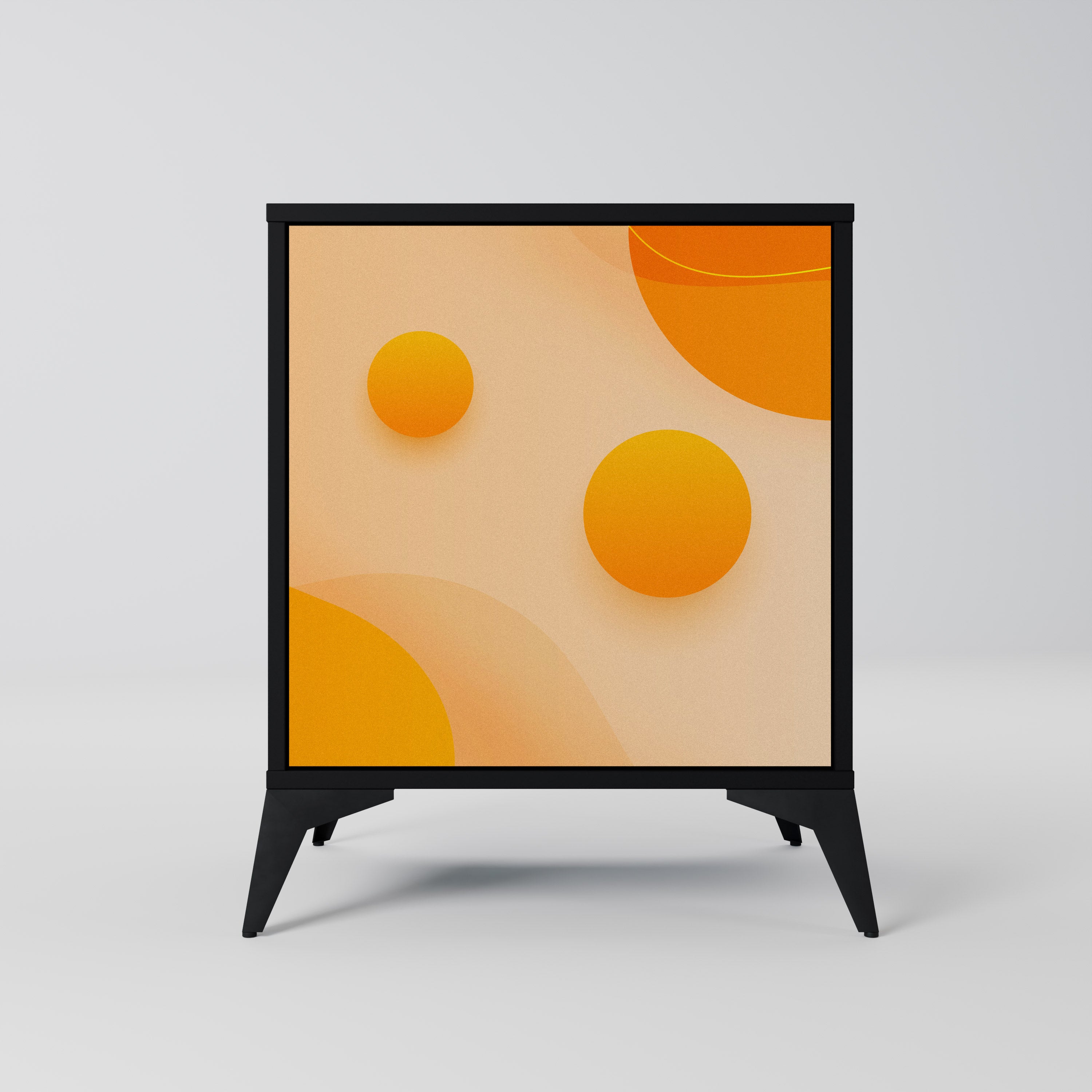 ORANGE ARRANGEMENT Aparador de 1 Porta em Acabamento Preto