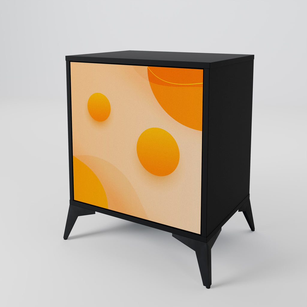ORANGE ARRANGEMENT 1-Door Sideboard in Black Finish