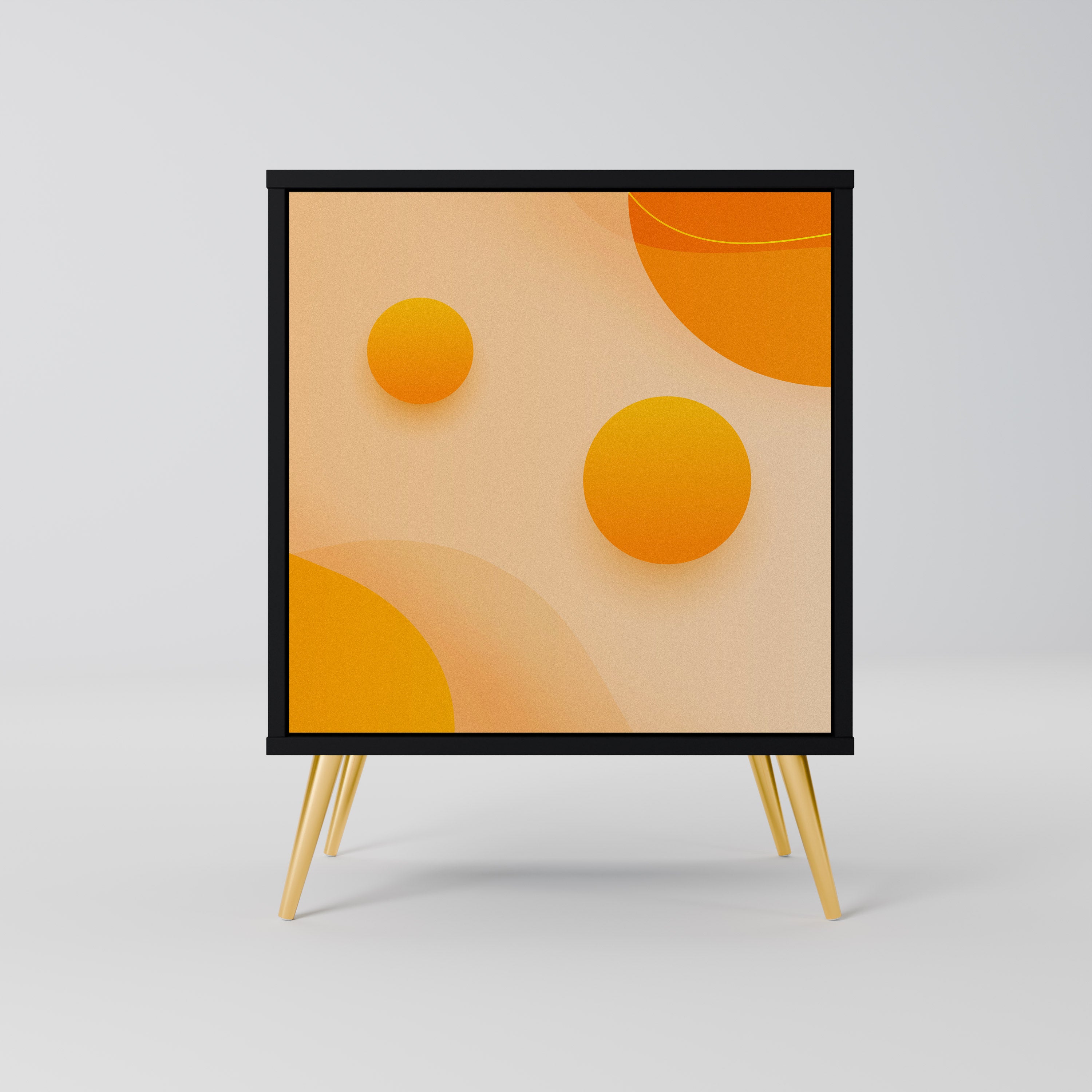 ORANGE ARRANGEMENT Aparador de 1 Porta em Acabamento Preto