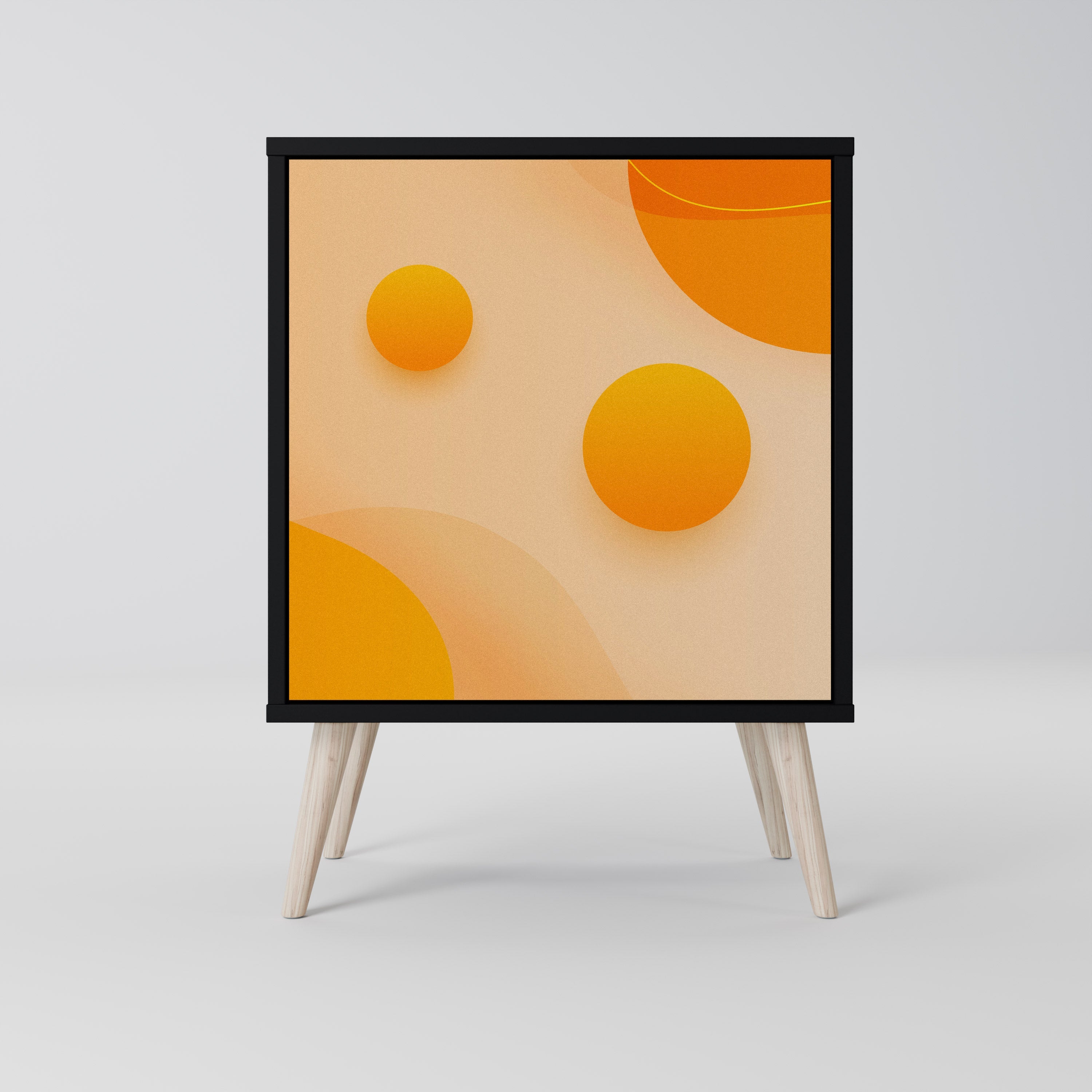 ORANGE ARRANGEMENT Aparador de 1 Porta em Acabamento Preto