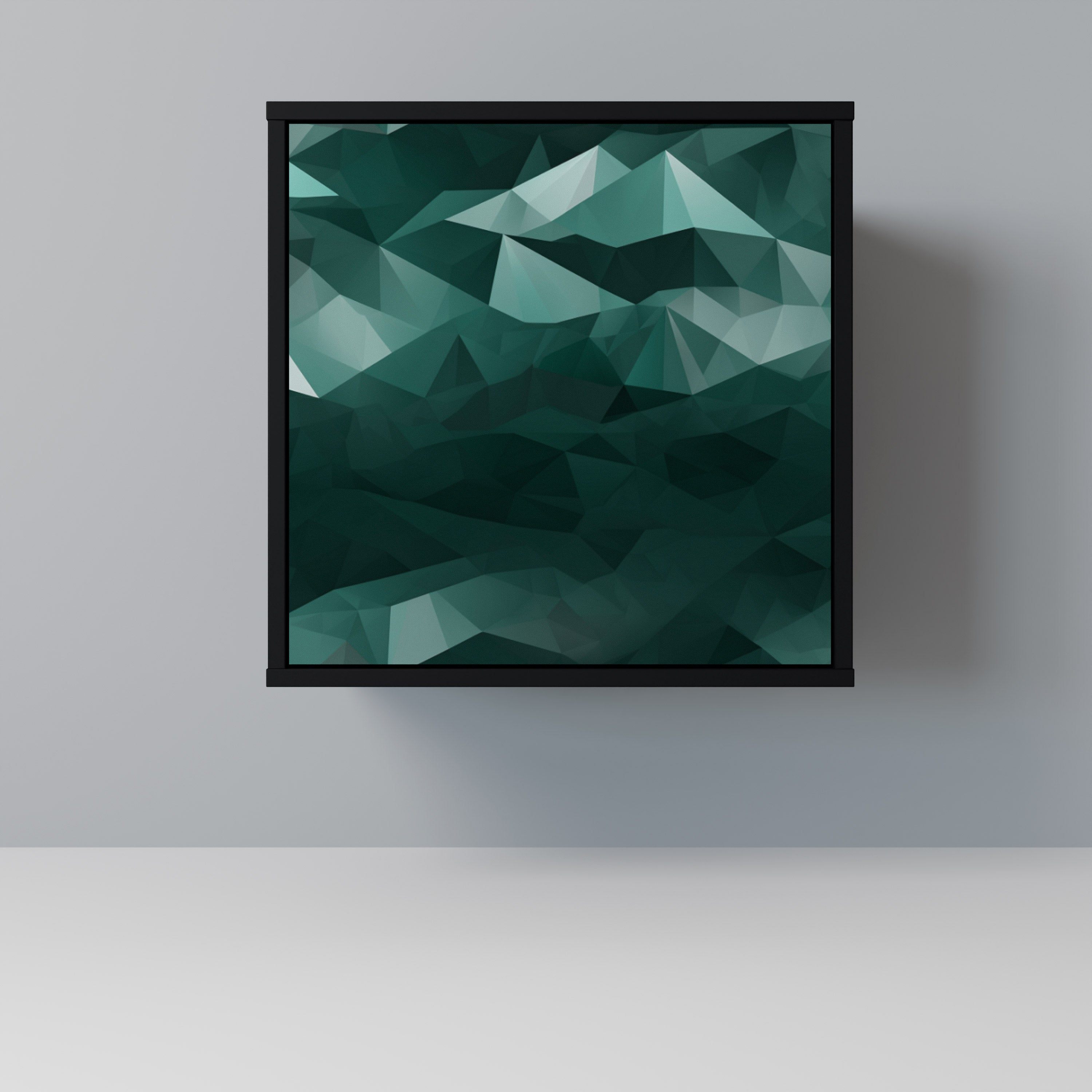 POLYGONAL FLOATING Aparador de 1 Porta em Acabamento Preto