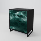 POLYGONAL FLOATING Aparador de 1 Porta em Acabamento Preto