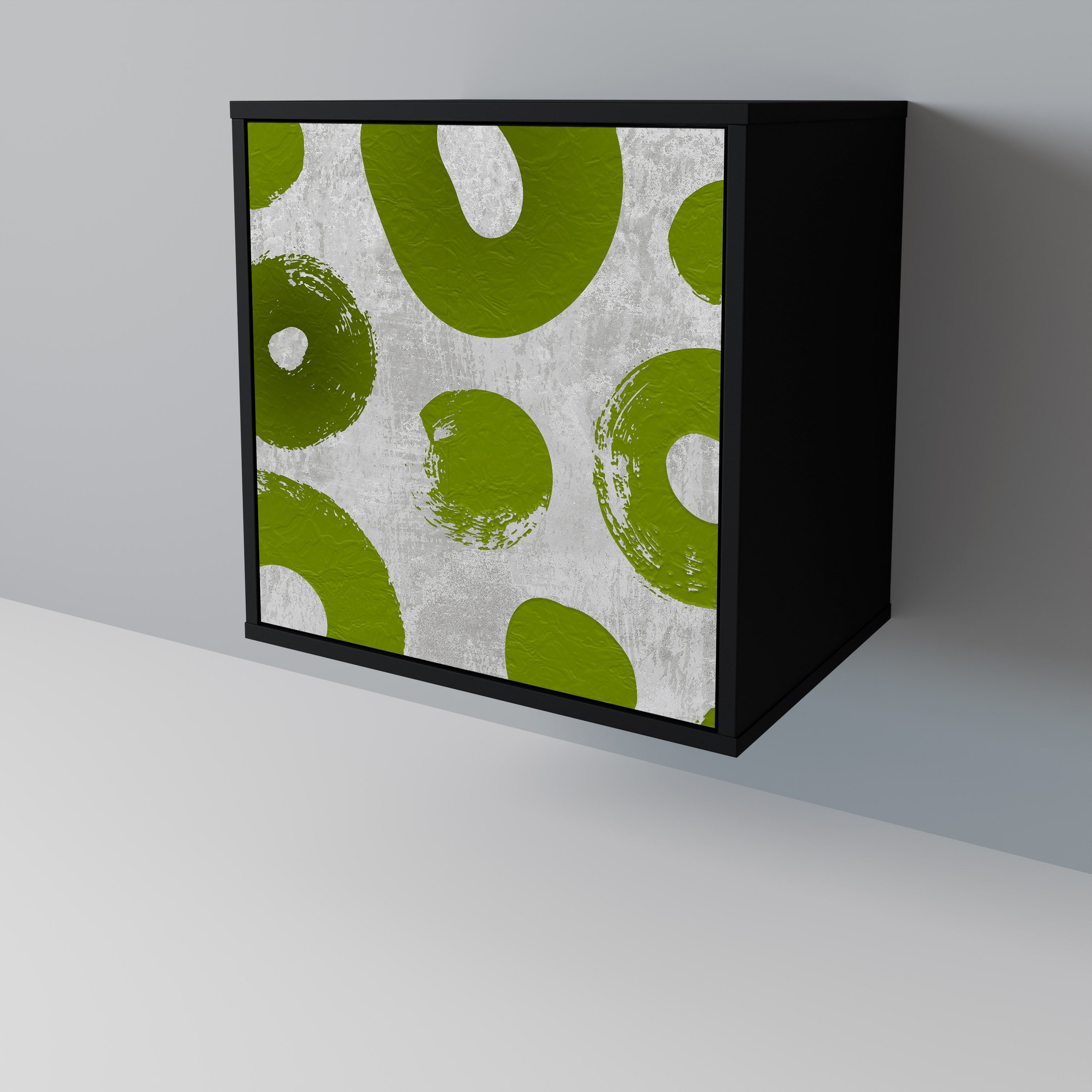 GREEN RHAPSODY 1-Door Sideboard in Black Finish