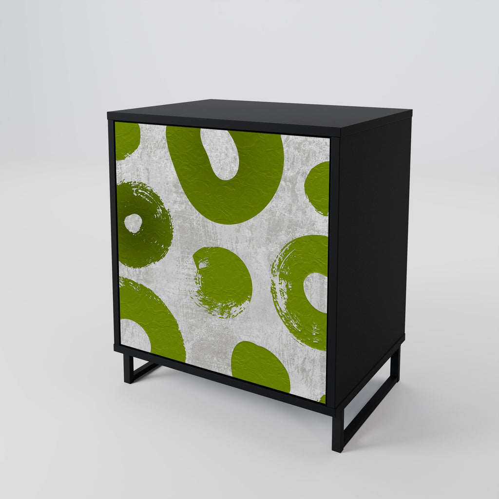 GREEN RHAPSODY 1-Door Sideboard in Black Finish