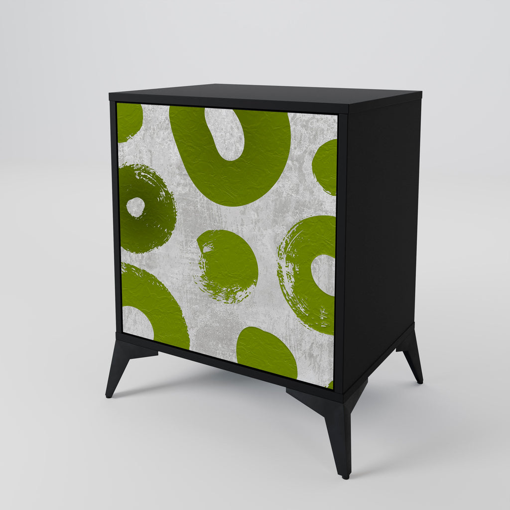 GREEN RHAPSODY 1-Door Sideboard in Black Finish