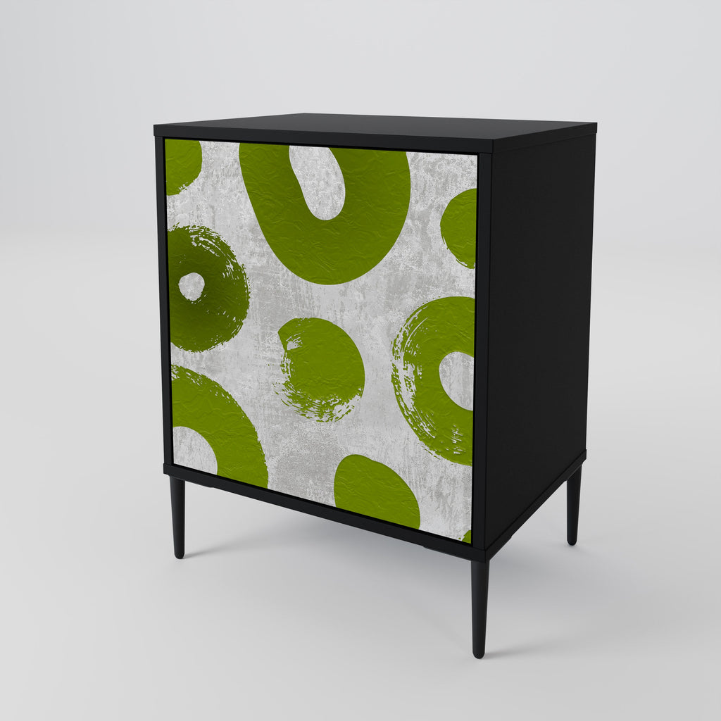 GREEN RHAPSODY 1-Door Sideboard in Black Finish