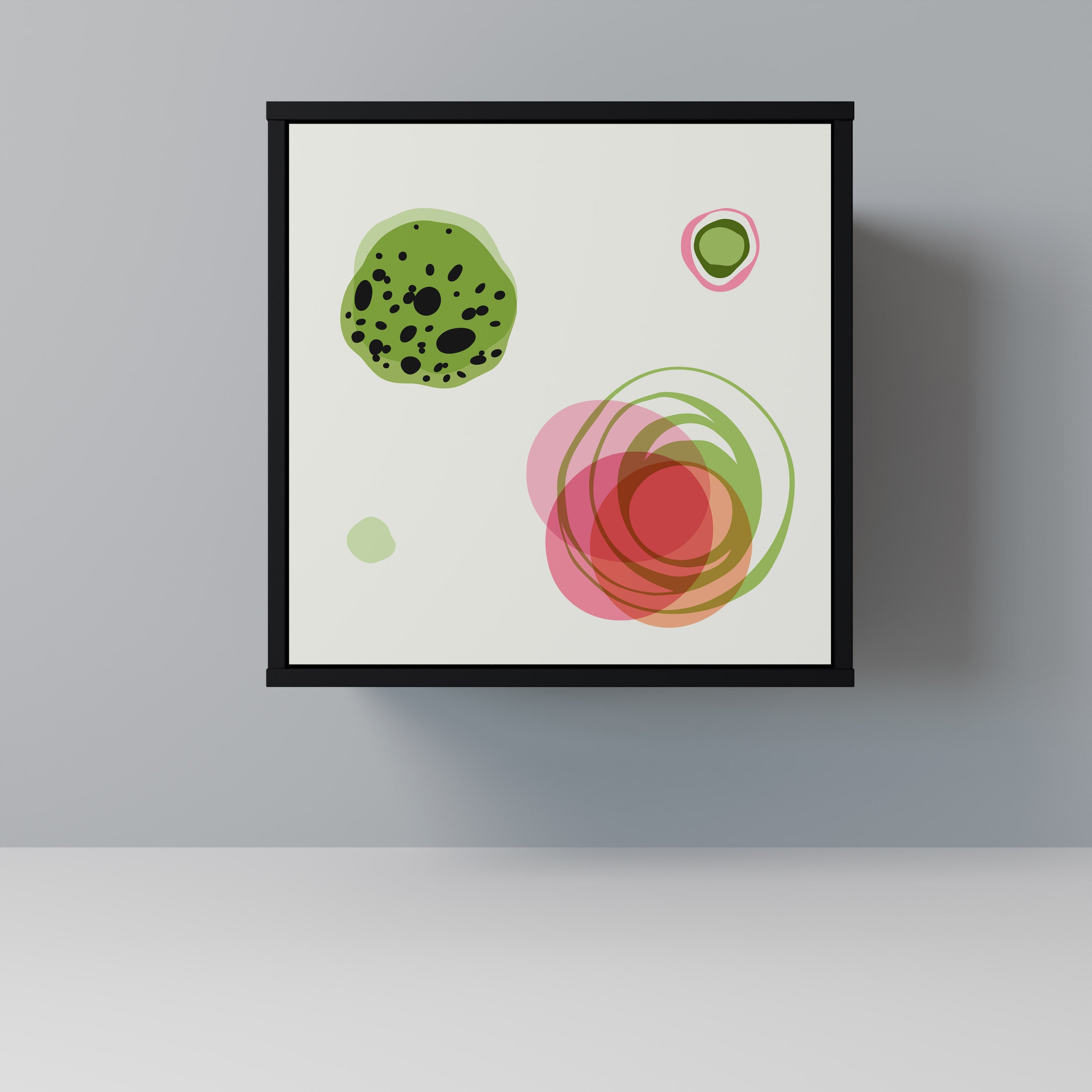 COLORFUL COSMOS Aparador de 1 Porta em Acabamento Preto