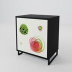 COLORFUL COSMOS Aparador de 1 Porta em Acabamento Preto