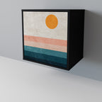 TWO HALVES Aparador de 1 Porta em Acabamento Preto