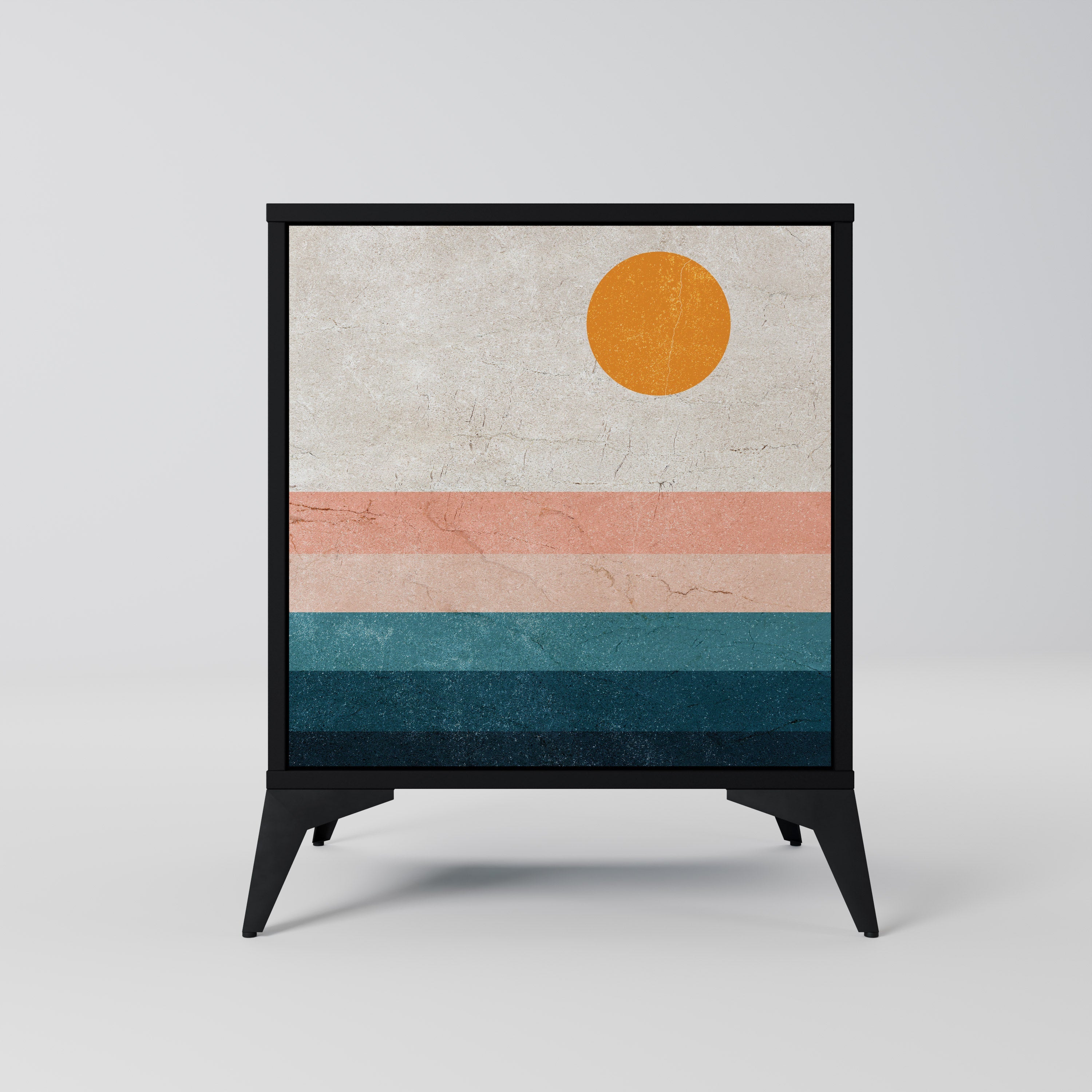 TWO HALVES Aparador de 1 Porta em Acabamento Preto