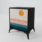 TWO HALVES Aparador de 1 Porta em Acabamento Preto