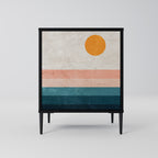 TWO HALVES Aparador de 1 Porta em Acabamento Preto