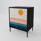 TWO HALVES Aparador de 1 Porta em Acabamento Preto