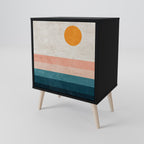 TWO HALVES Aparador de 1 Porta em Acabamento Preto