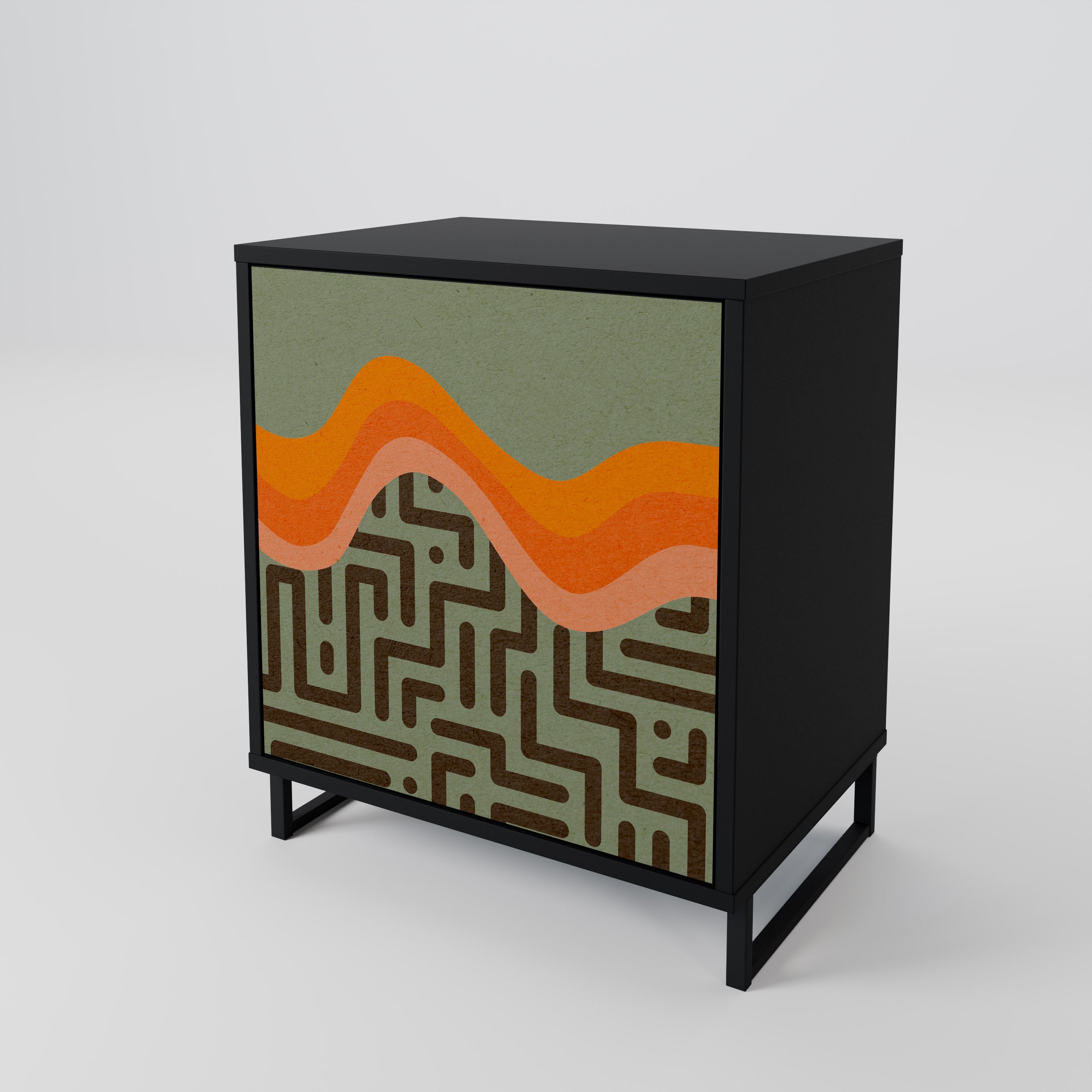 SIMPLE SOLUTIONS Aparador de 1 Porta em Acabamento Preto