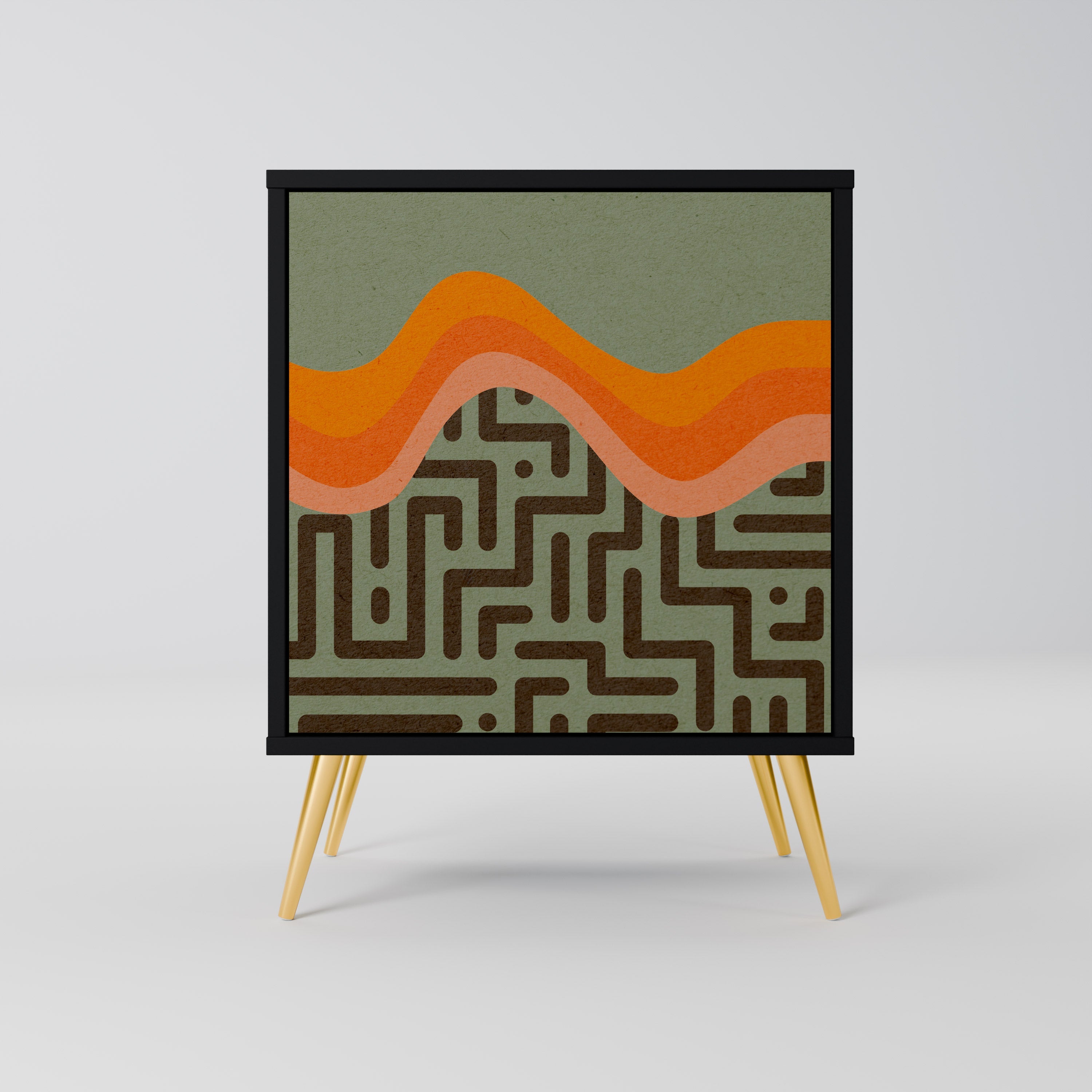 SIMPLE SOLUTIONS Aparador de 1 Porta em Acabamento Preto