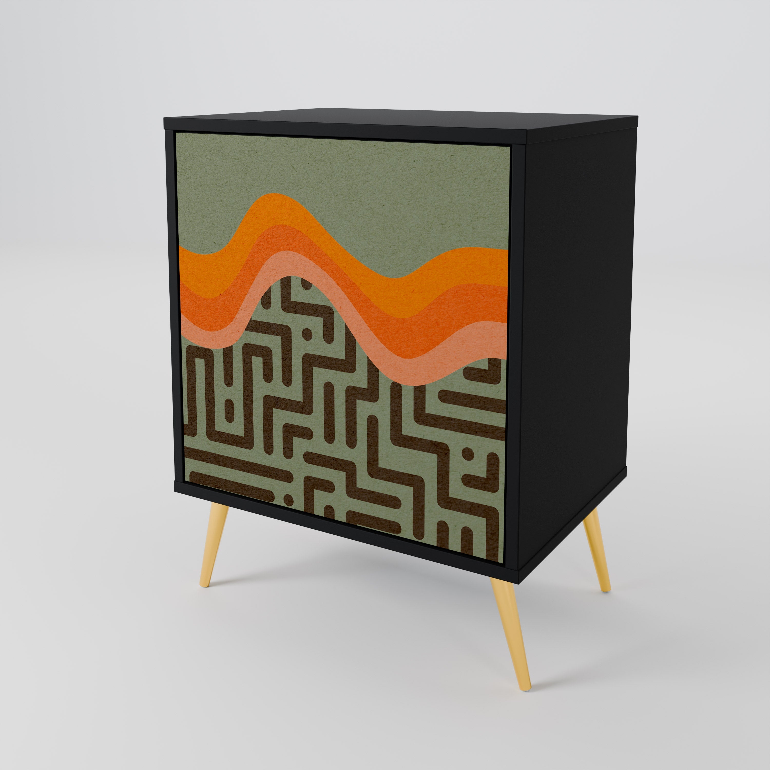 SIMPLE SOLUTIONS Aparador de 1 Porta em Acabamento Preto