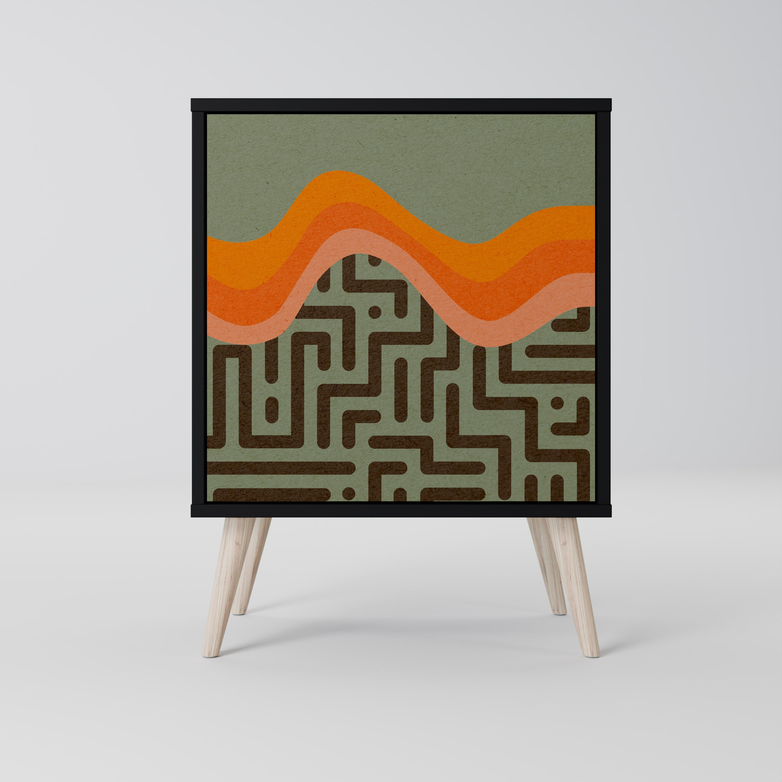 SIMPLE SOLUTIONS Aparador de 1 Porta em Acabamento Preto