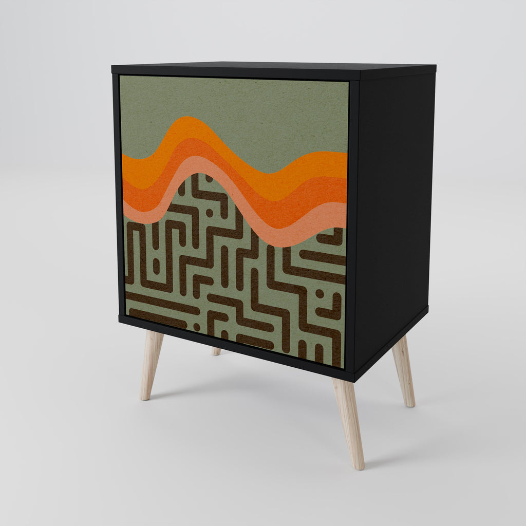 SIMPLE SOLUTIONS Aparador de 1 Porta em Acabamento Preto