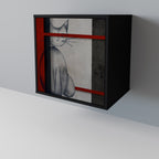 GRAY FIGURES Aparador de 1 Porta em Acabamento Preto