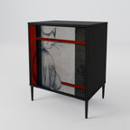 GRAY FIGURES Aparador de 1 Porta em Acabamento Preto