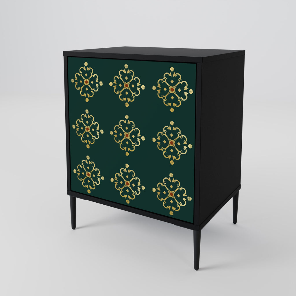 ROYAL MEDALLION 1-Door Sideboard in Black Finish