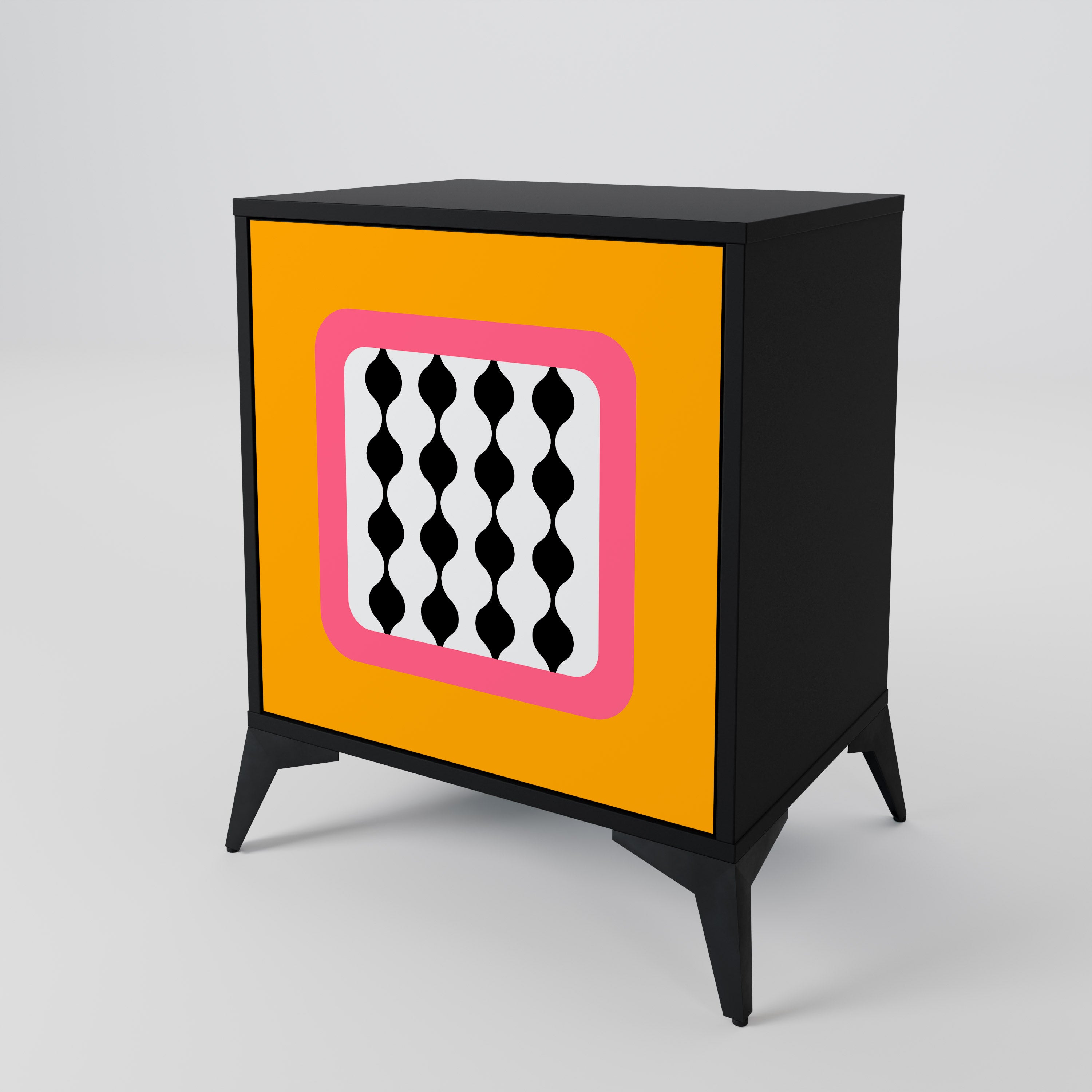 TEARS IN HEAVEN Aparador de 1 Porta em Acabamento Preto