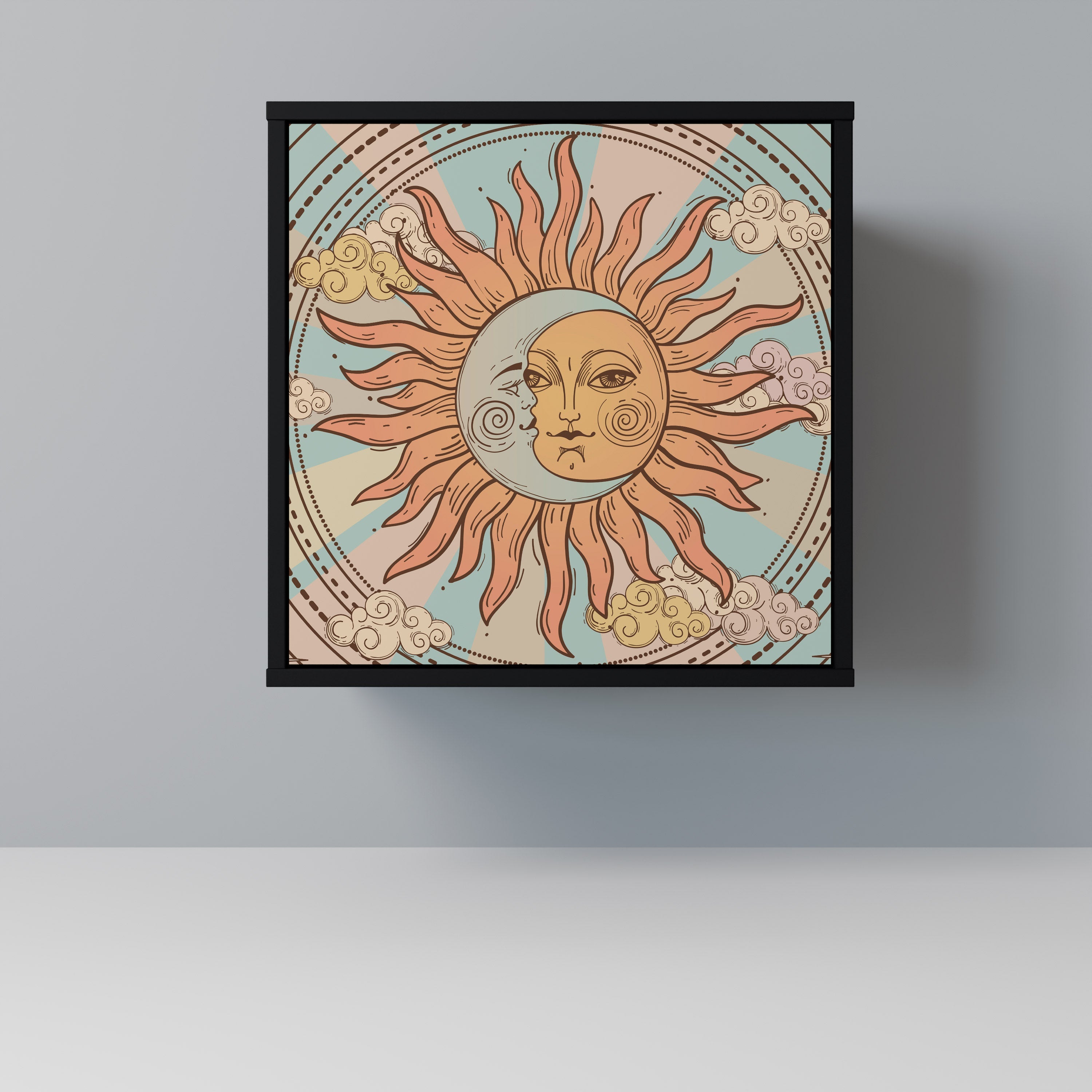 MYSTICAL STRUCTURE Aparador de 1 Porta em Acabamento Preto