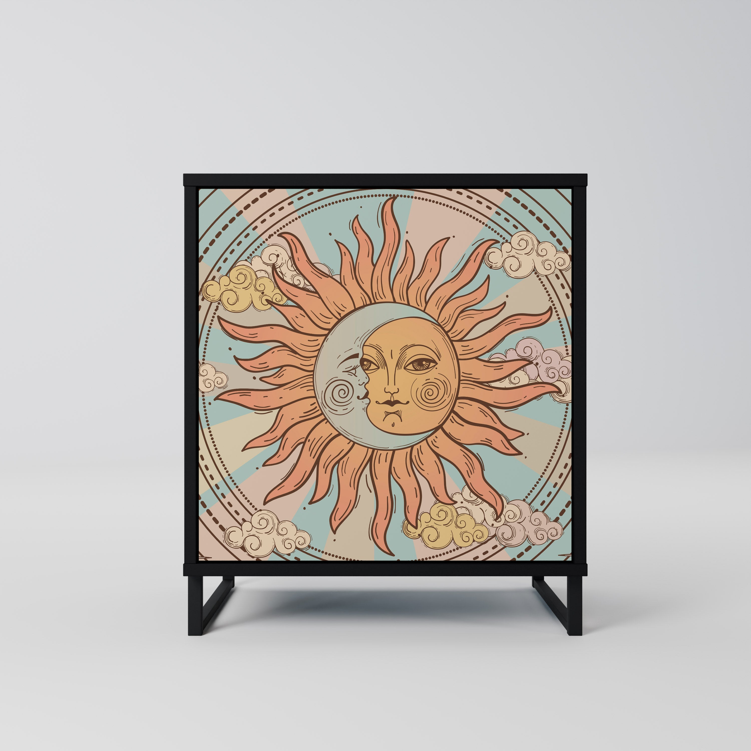 MYSTICAL STRUCTURE Aparador de 1 Porta em Acabamento Preto