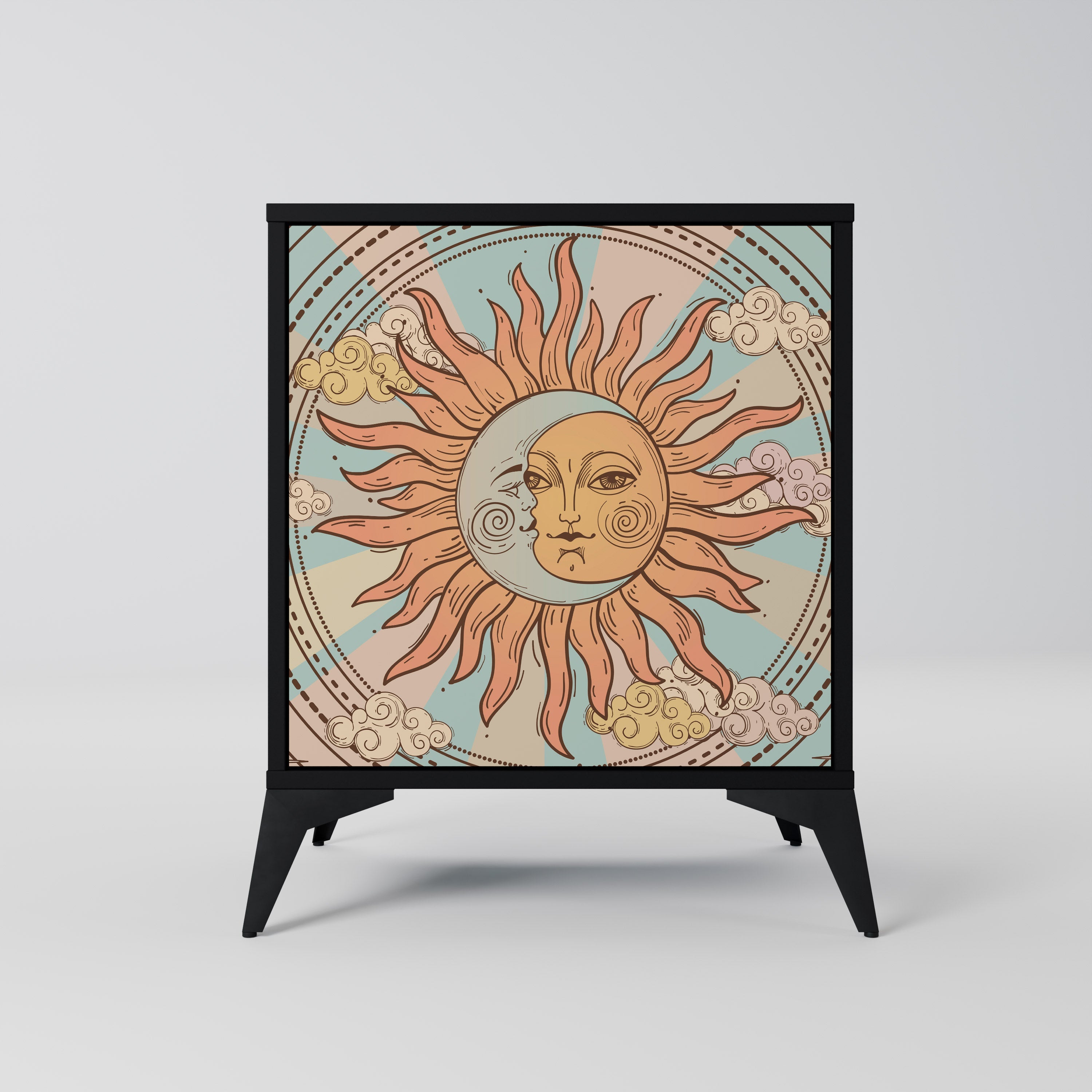 MYSTICAL STRUCTURE Aparador de 1 Porta em Acabamento Preto