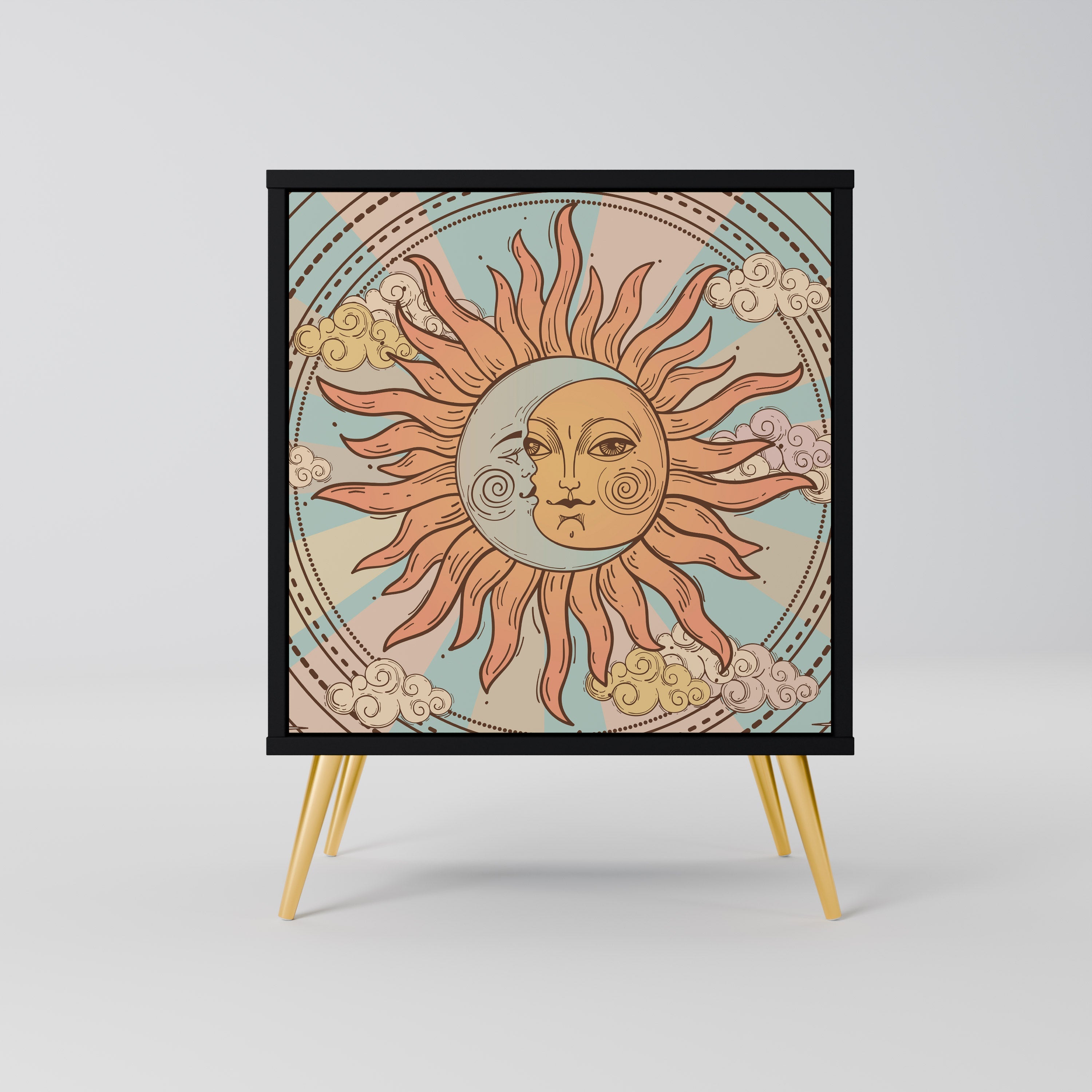 MYSTICAL STRUCTURE Aparador de 1 Porta em Acabamento Preto