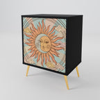 MYSTICAL STRUCTURE 1-Door Sideboard in Black Finish