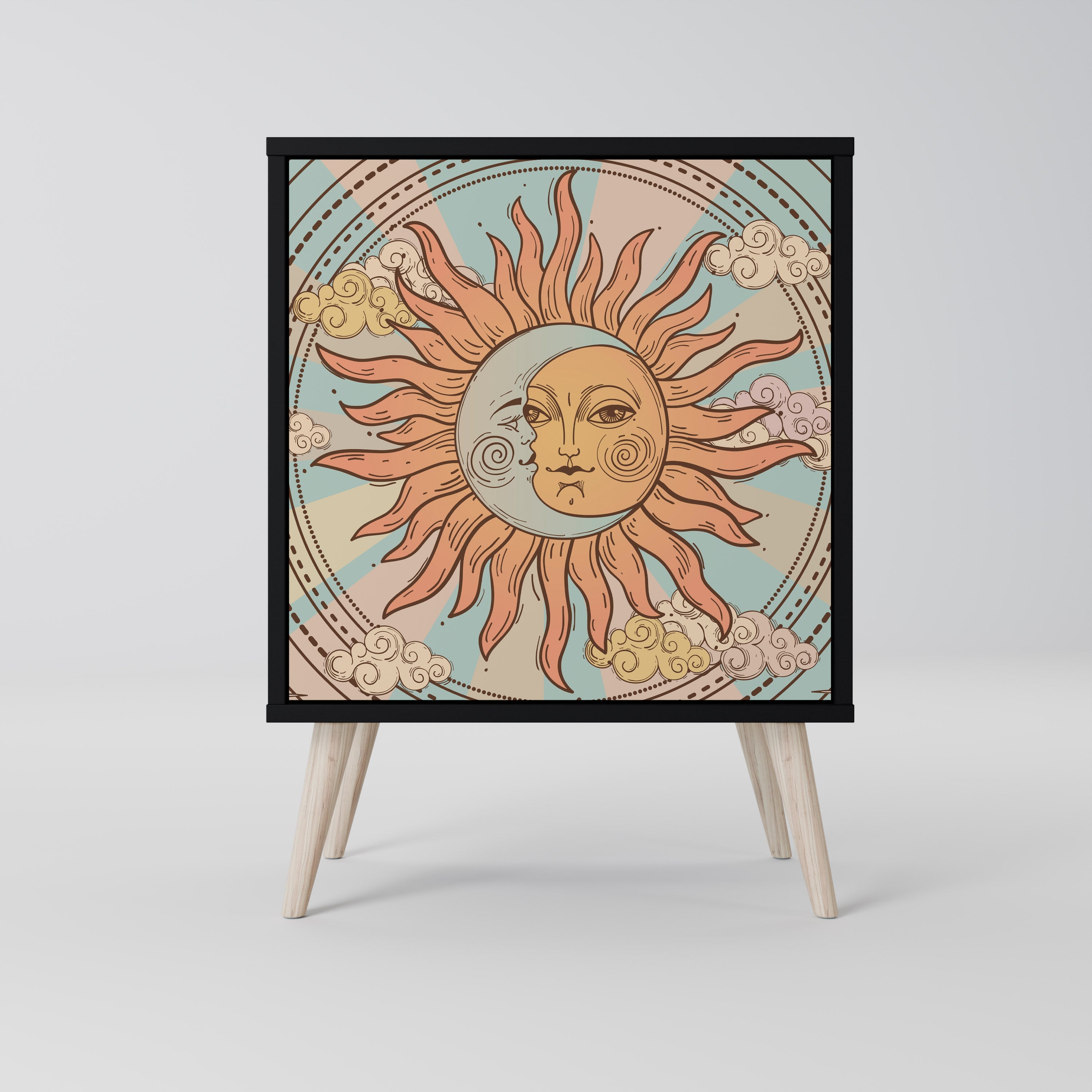 MYSTICAL STRUCTURE Aparador de 1 Porta em Acabamento Preto