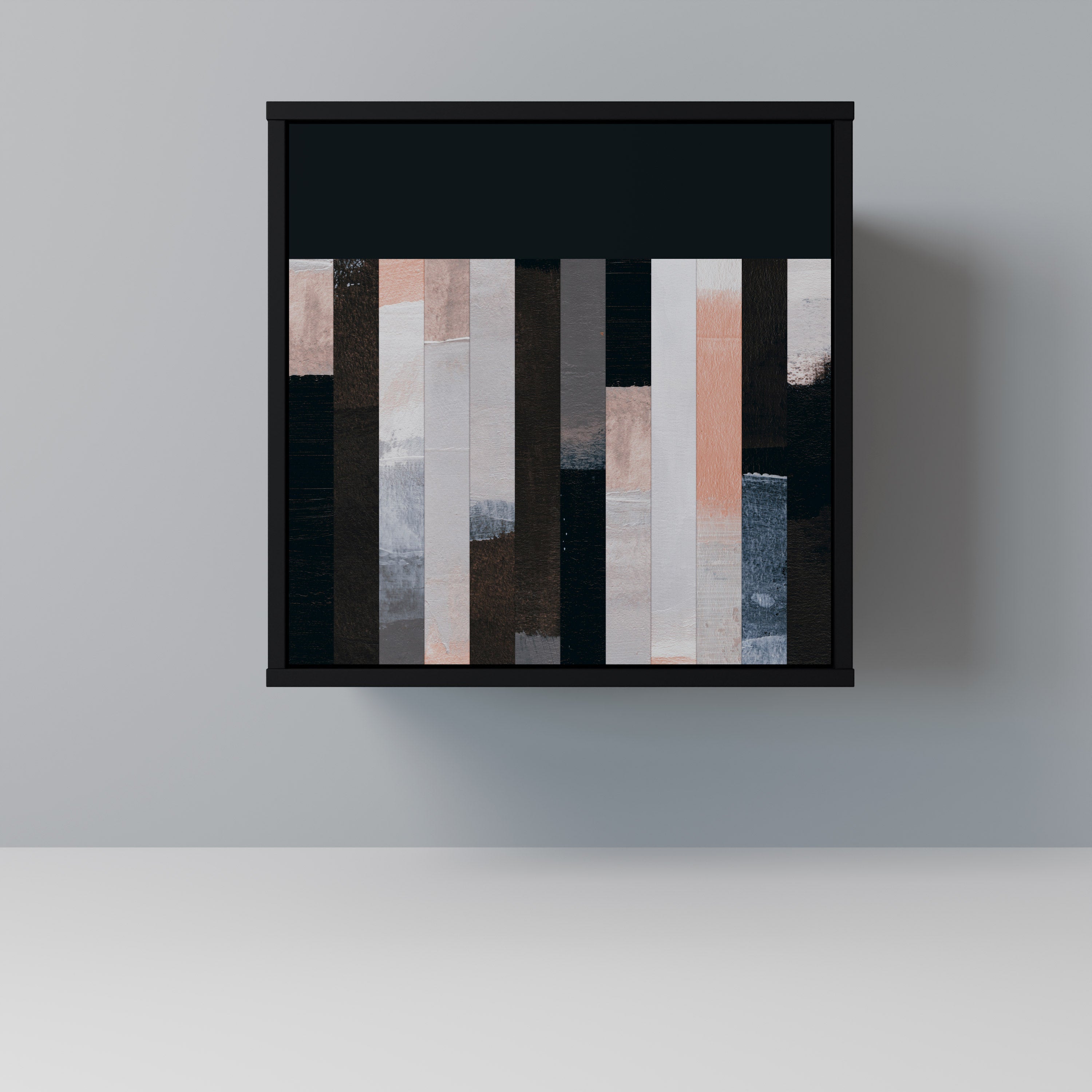 COLLAGE OF RECTANGLES Aparador de 1 Porta em Acabamento Preto