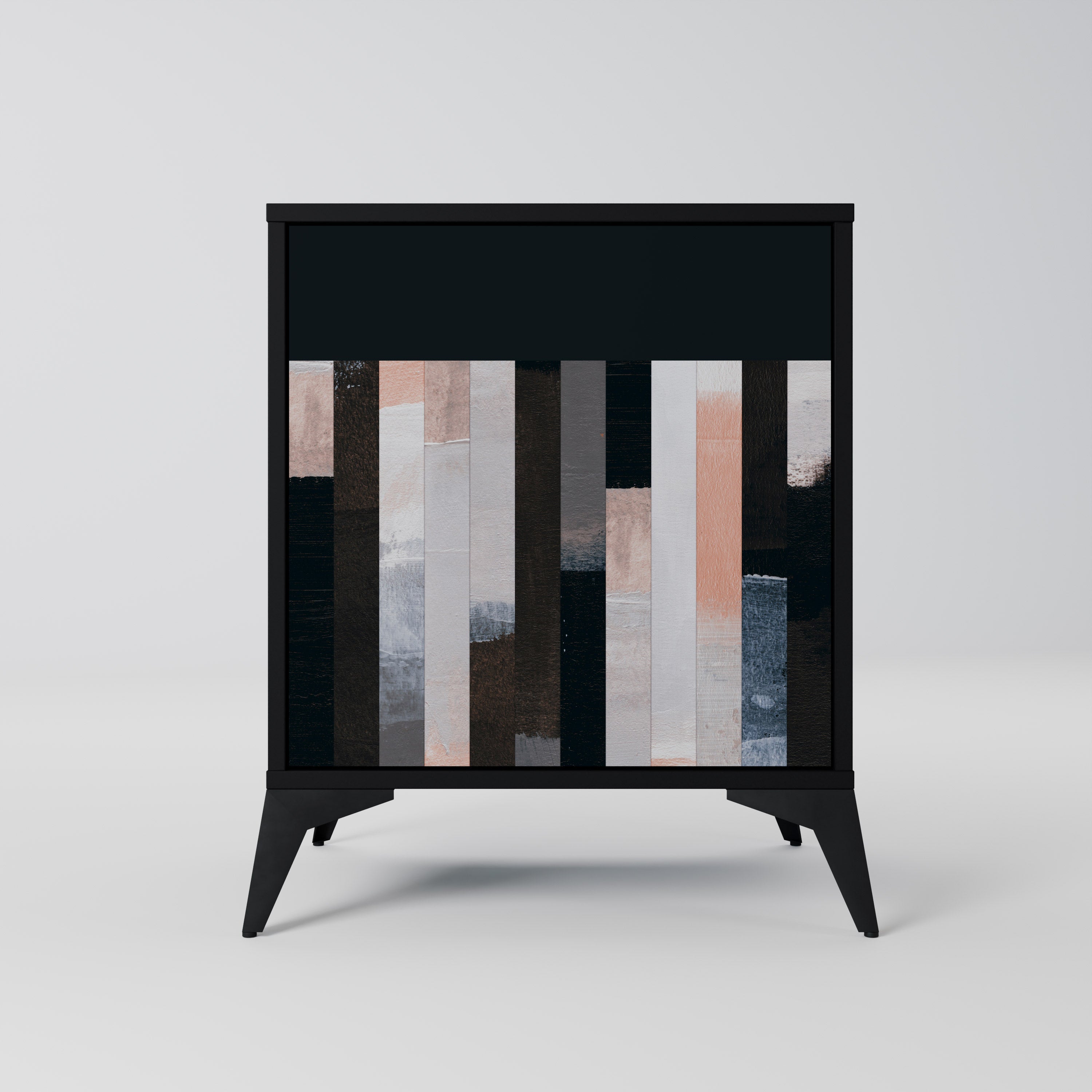 COLLAGE OF RECTANGLES Aparador de 1 Porta em Acabamento Preto