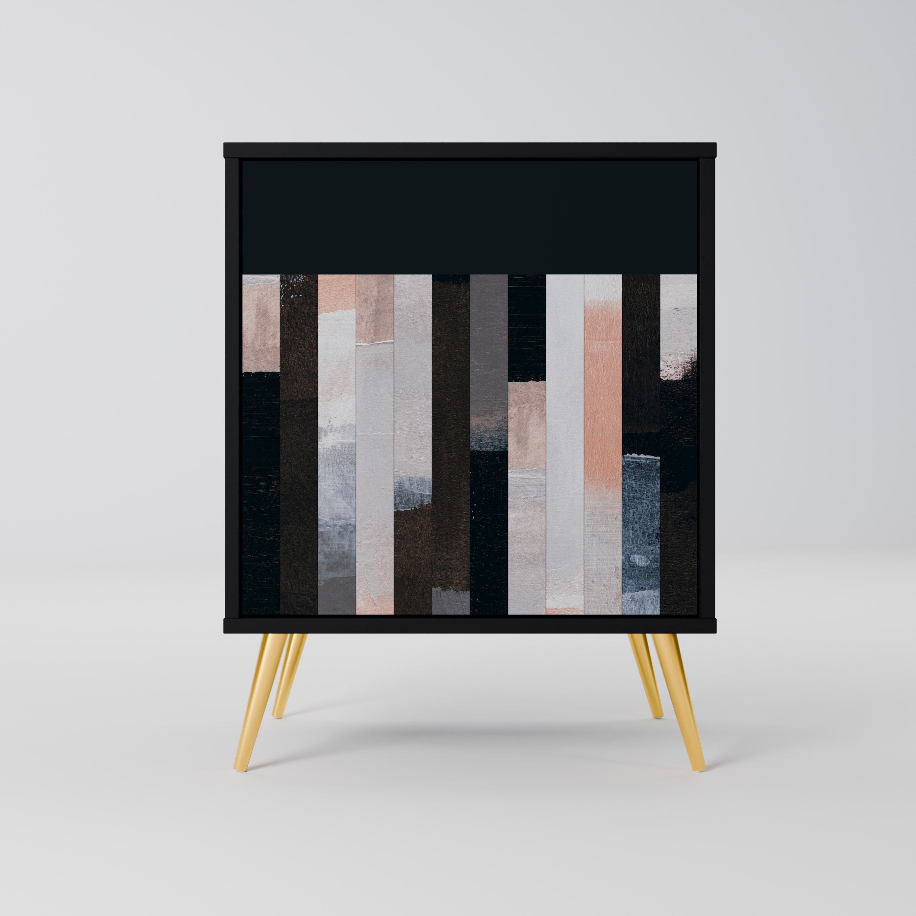 COLLAGE OF RECTANGLES Aparador de 1 Porta em Acabamento Preto