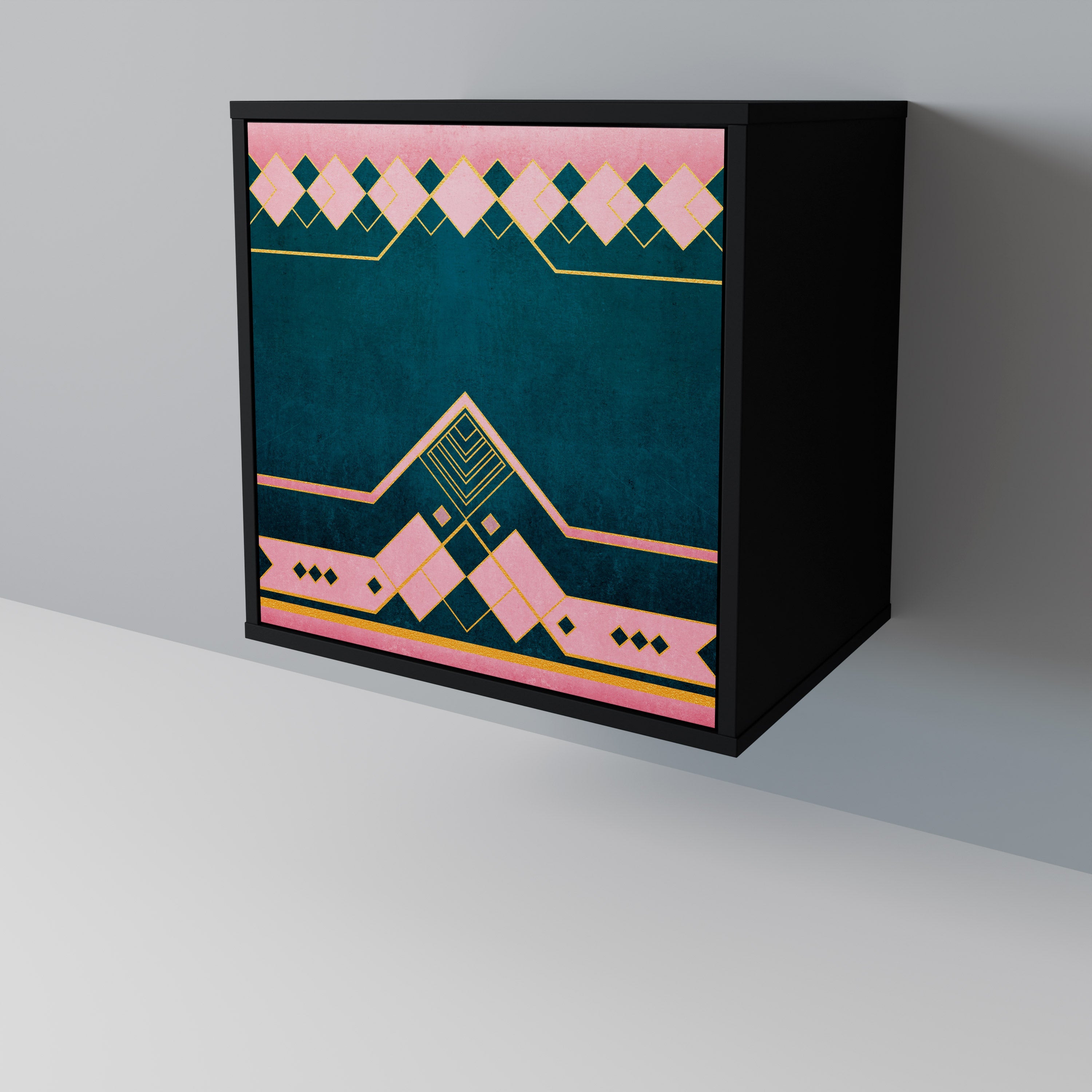 ROYAL COMPOSITION Aparador de 1 Porta em Acabamento Preto