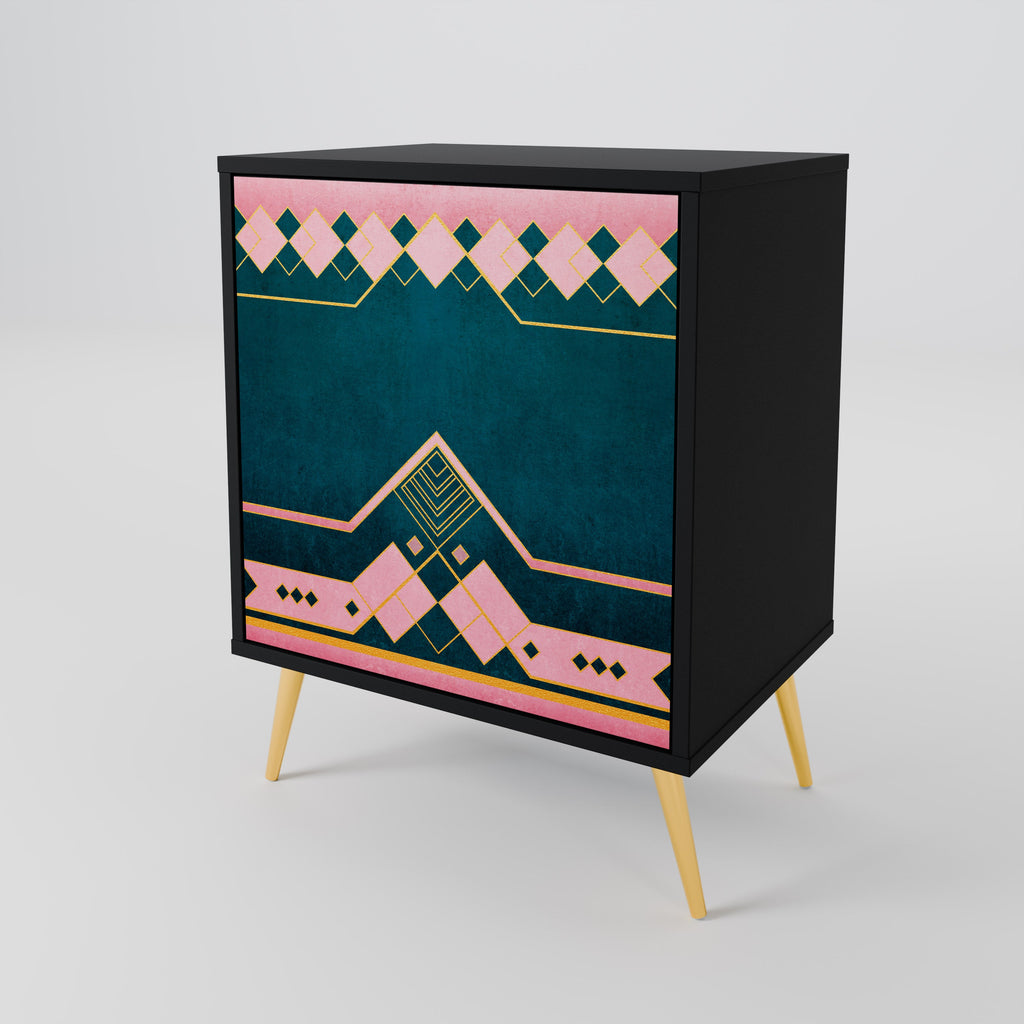 ROYAL COMPOSITION Aparador de 1 Porta em Acabamento Preto