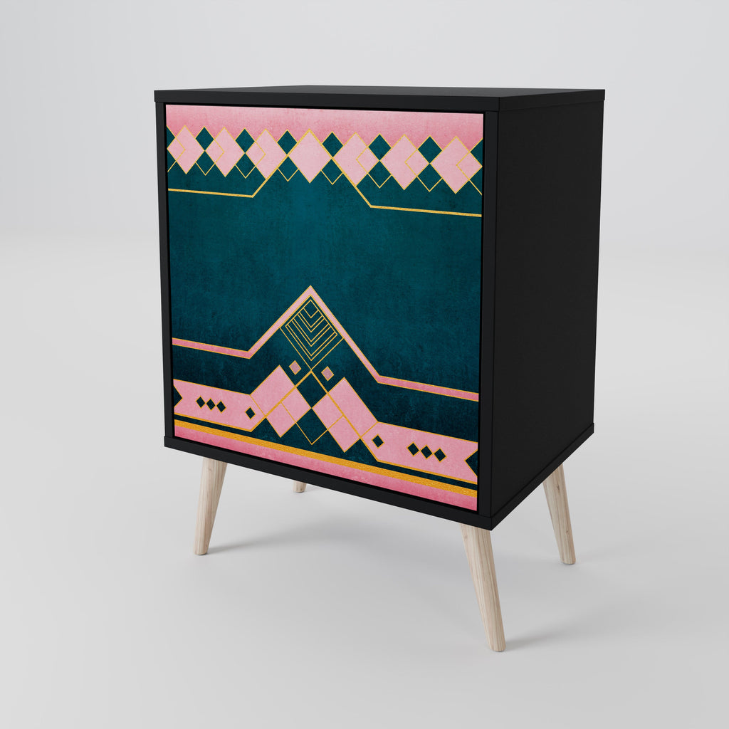 ROYAL COMPOSITION Aparador de 1 Porta em Acabamento Preto