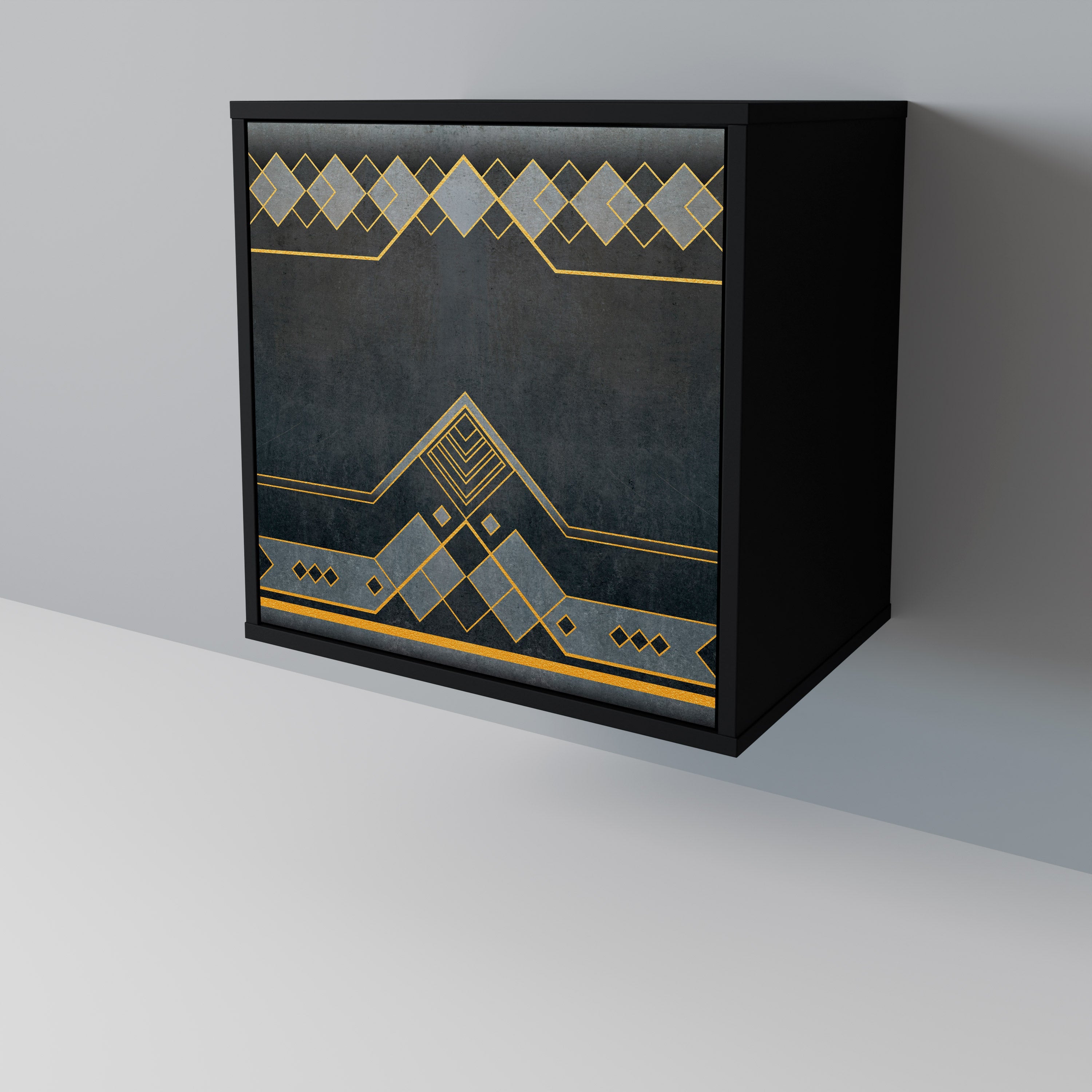 ROYAL ORDINARINESS Aparador de 1 Porta em Acabamento Preto