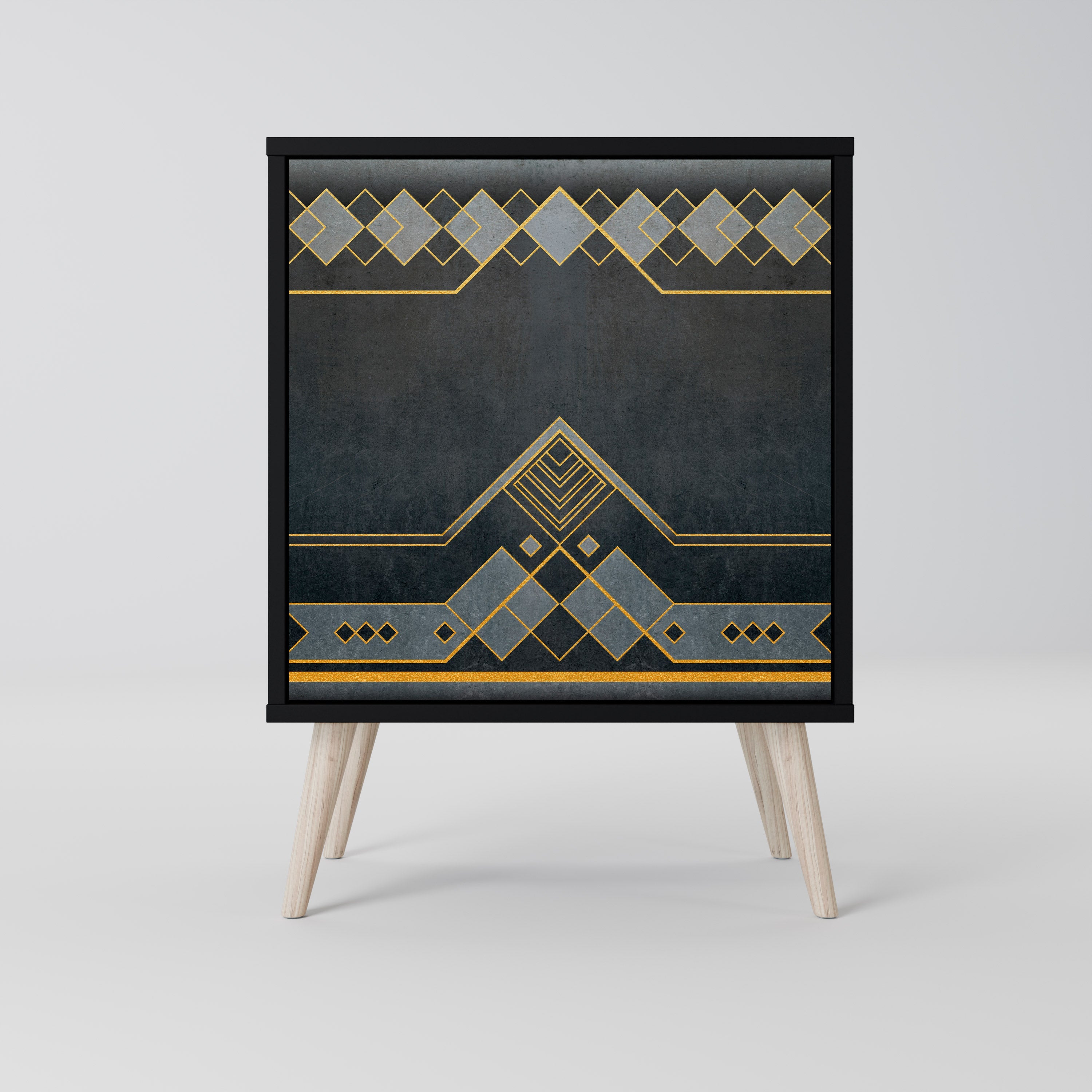 ROYAL ORDINARINESS Aparador de 1 Porta em Acabamento Preto